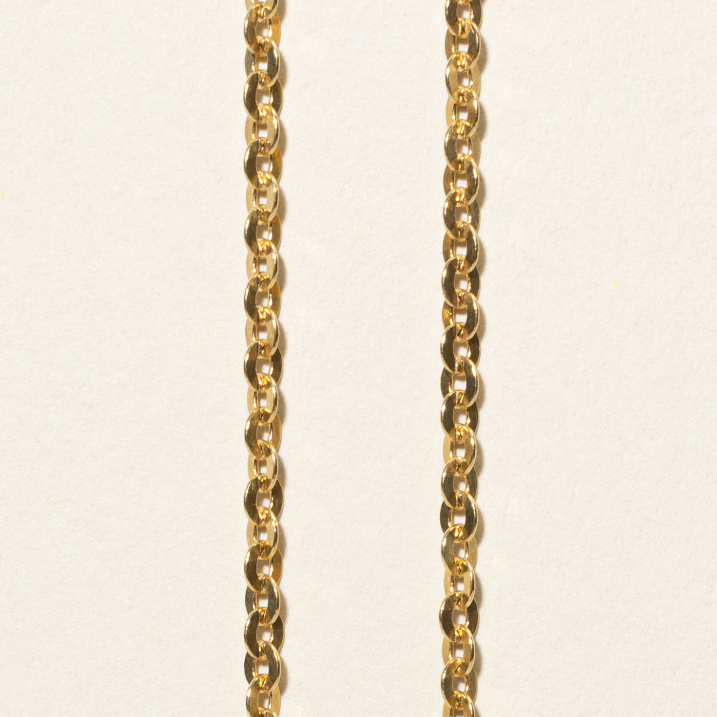 18k Yellow Gold Flat Cable Chain | 16"