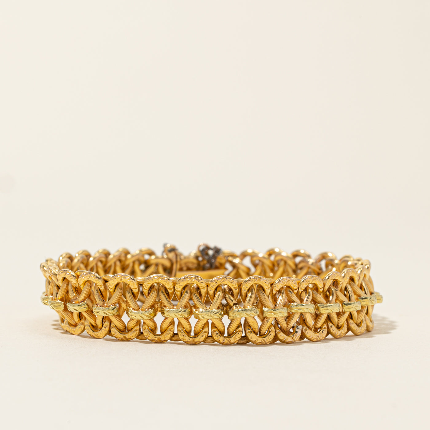 20k Yellow Gold Elongated Byzantine Chain Bracelet | 7.75"
