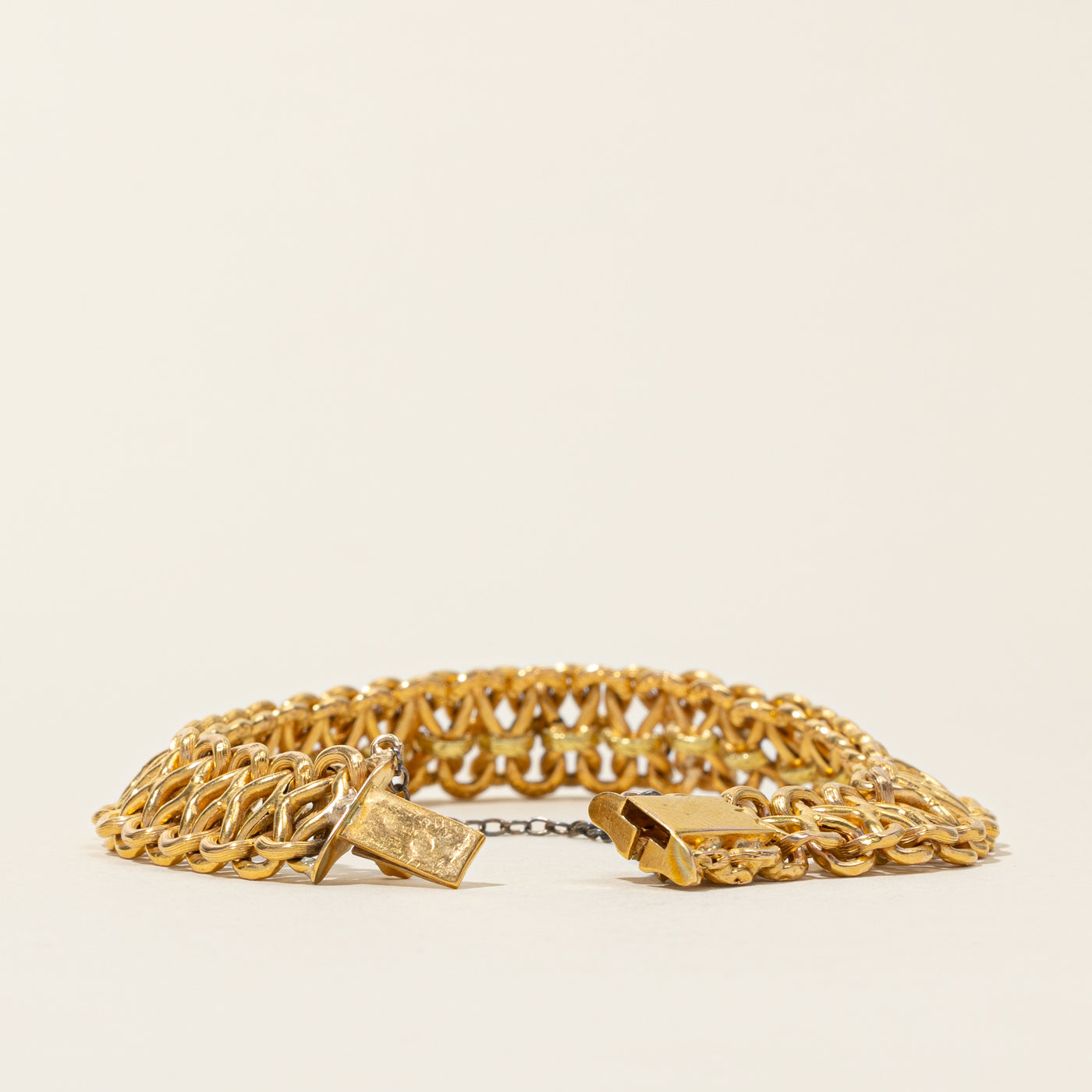 20k Yellow Gold Elongated Byzantine Chain Bracelet | 7.75"