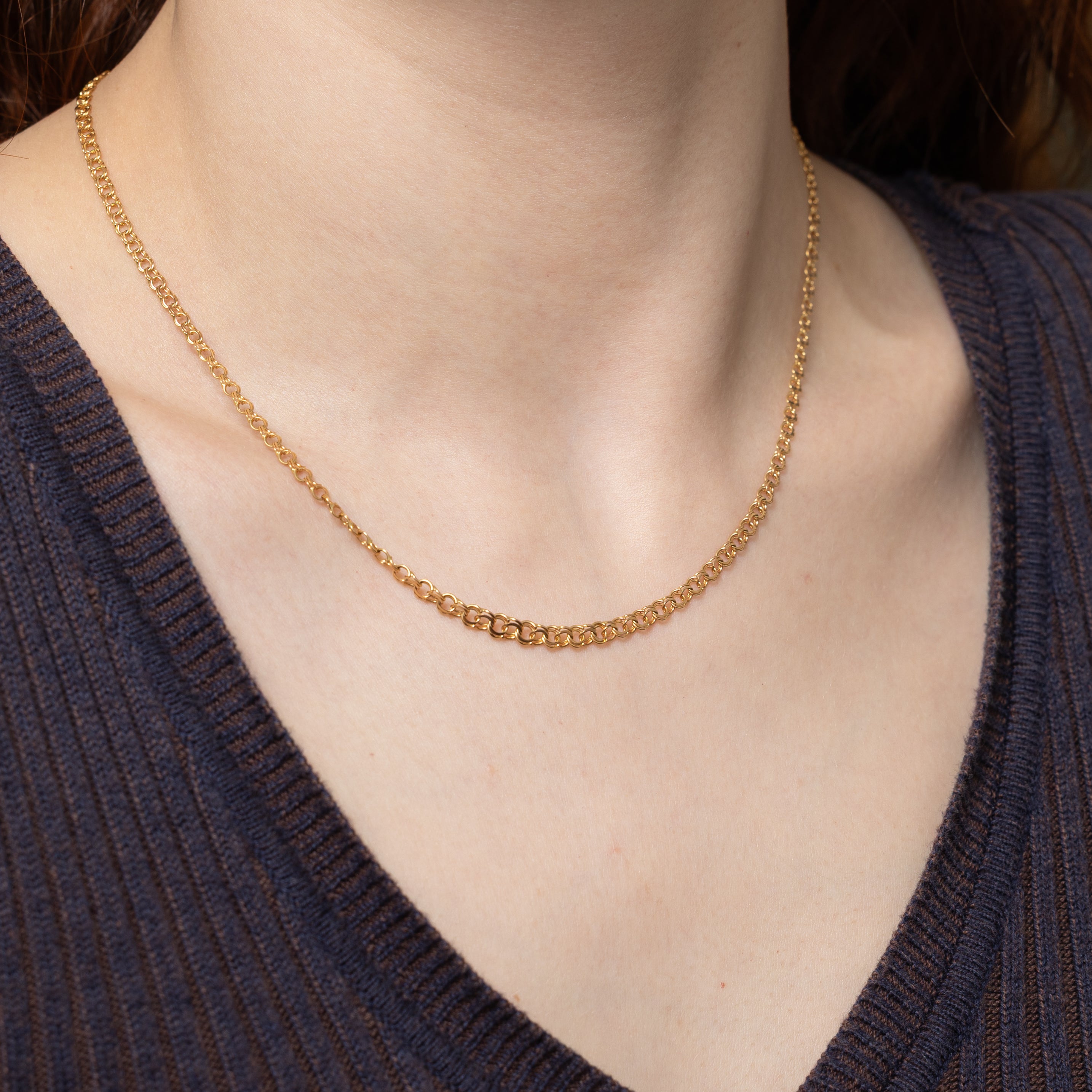 18k Yellow Gold Double Link Chain | 17.5"