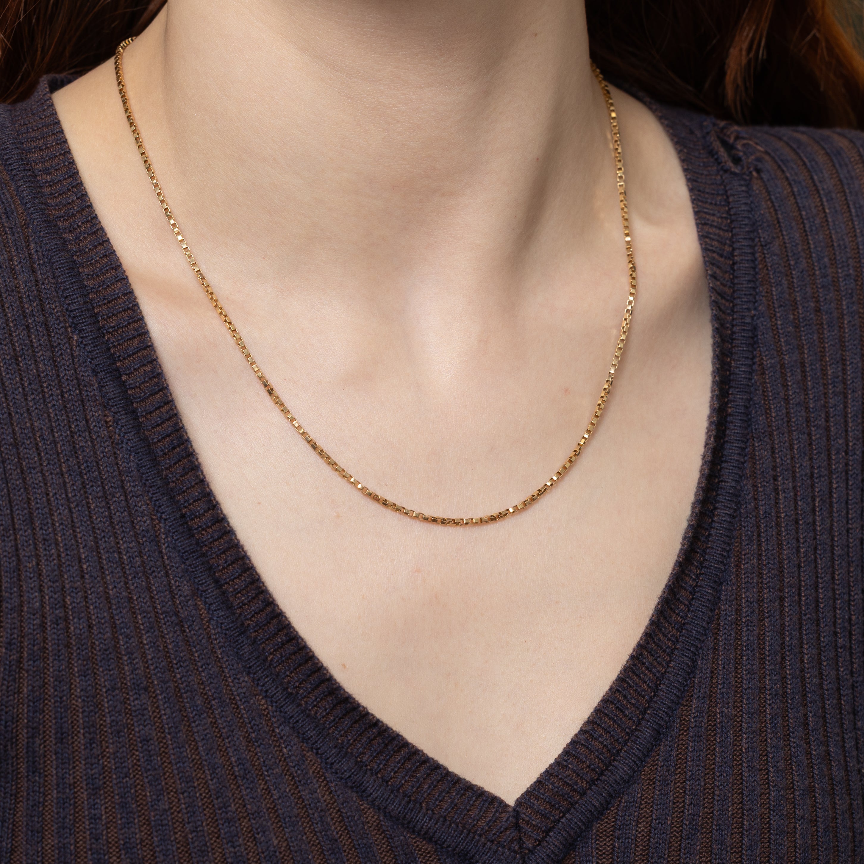 14k Yellow Gold Box Link Chain | 19.25"