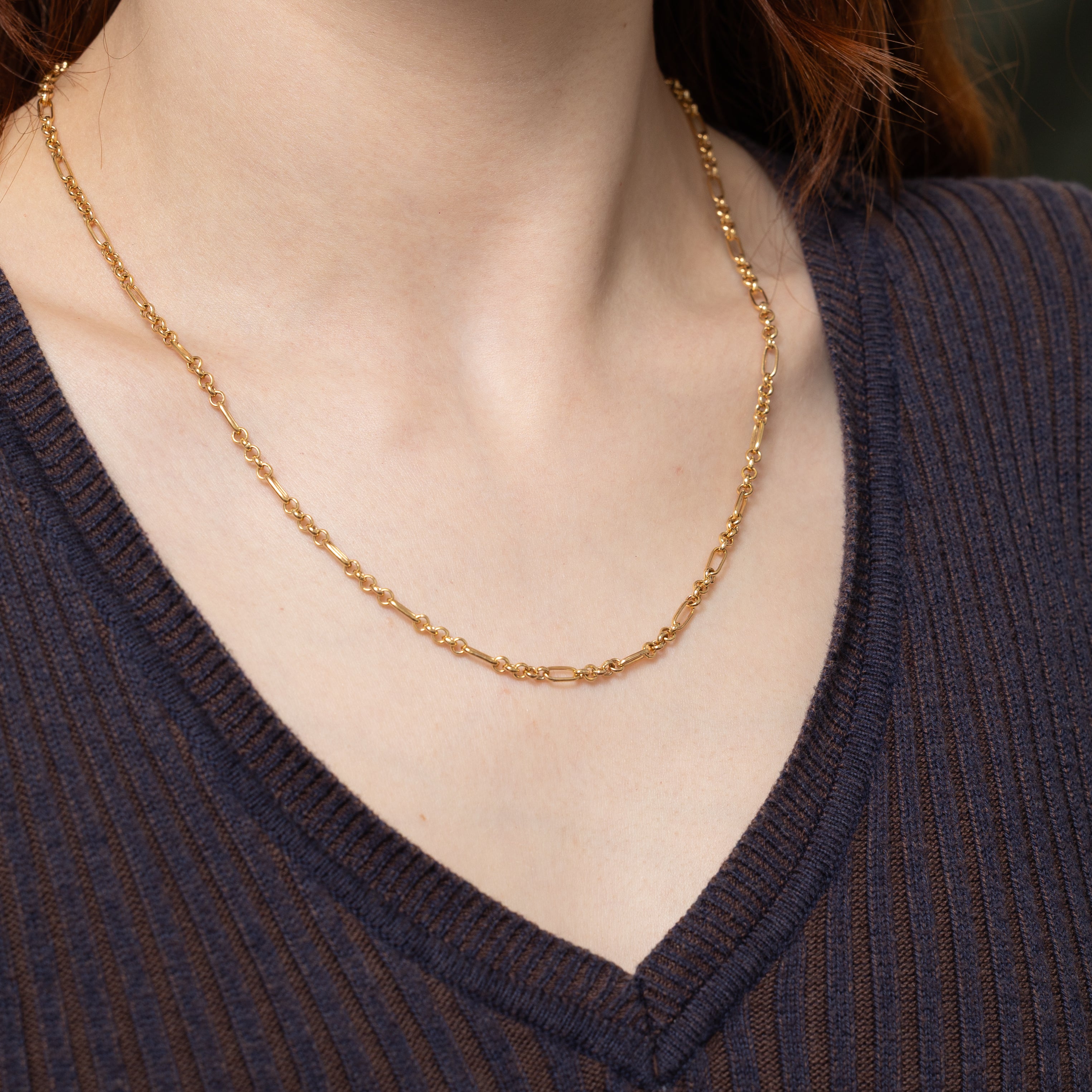 9k Yellow Gold Trombone Chain | 20"