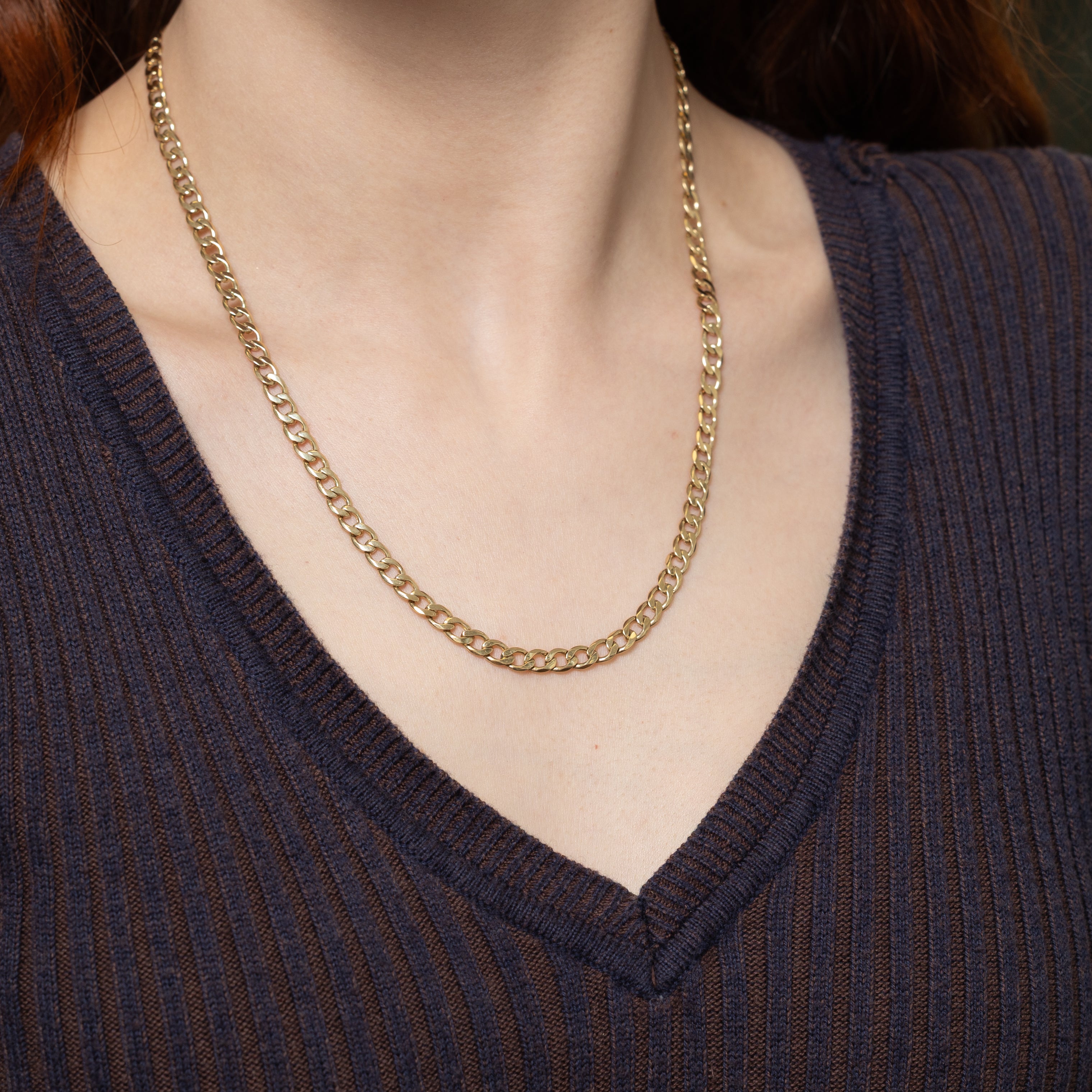 10k Yellow Gold Curb Link Chain | 20"