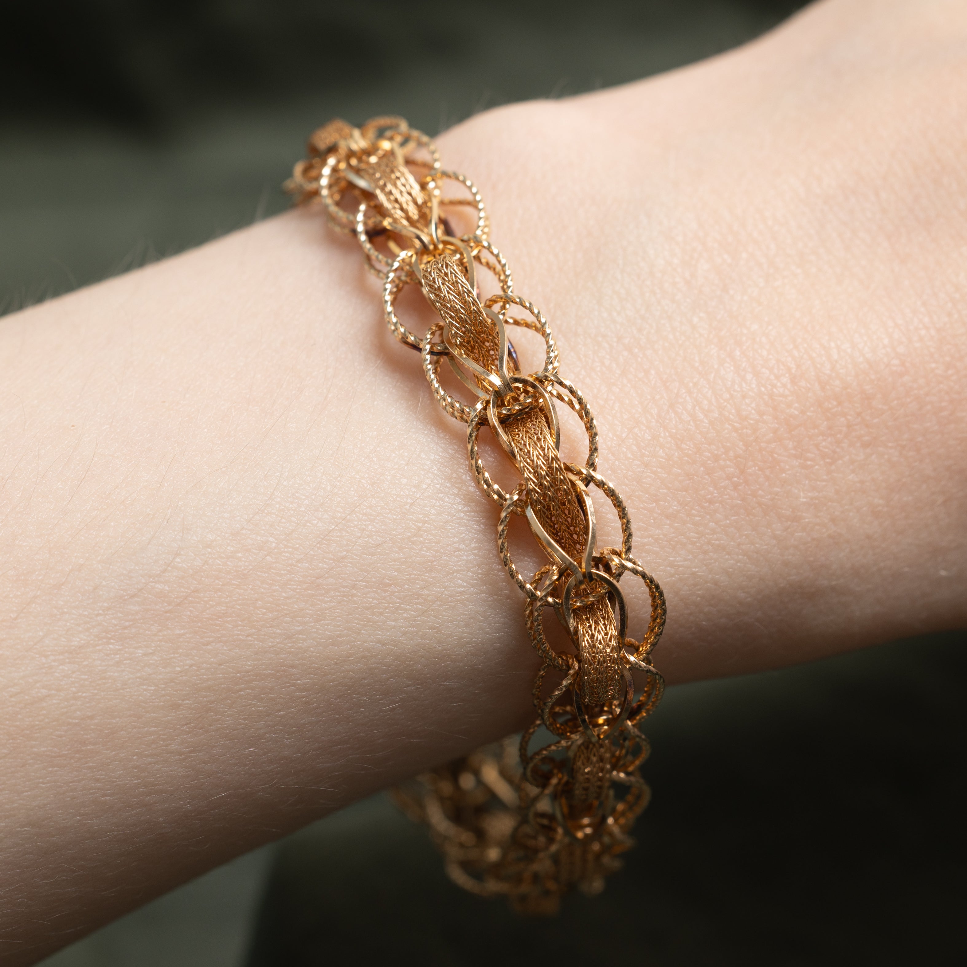 14k Rose Gold Circle Link Bracelet | 7.75"