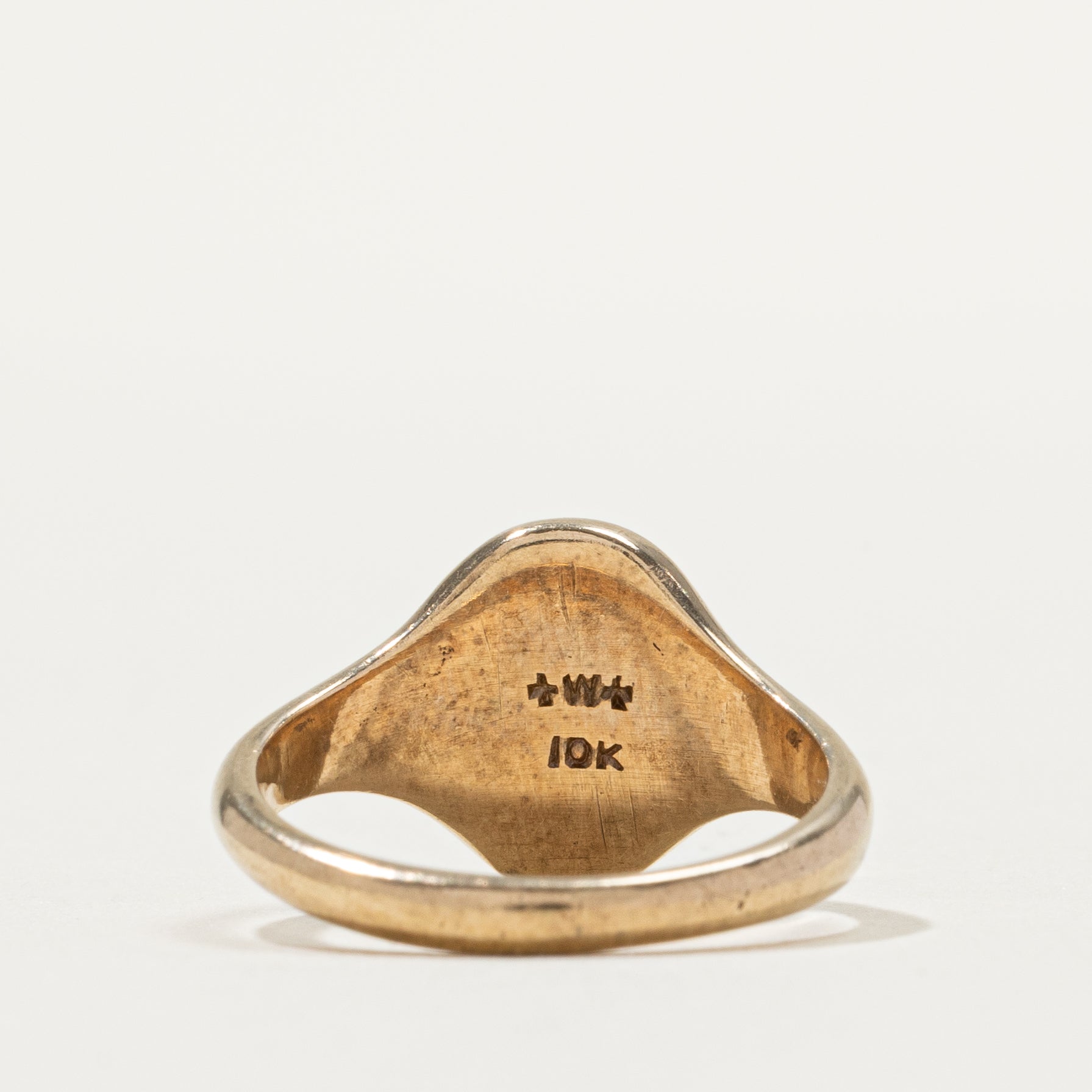 10k Yellow Gold Crest Signet Ring | SZ 5