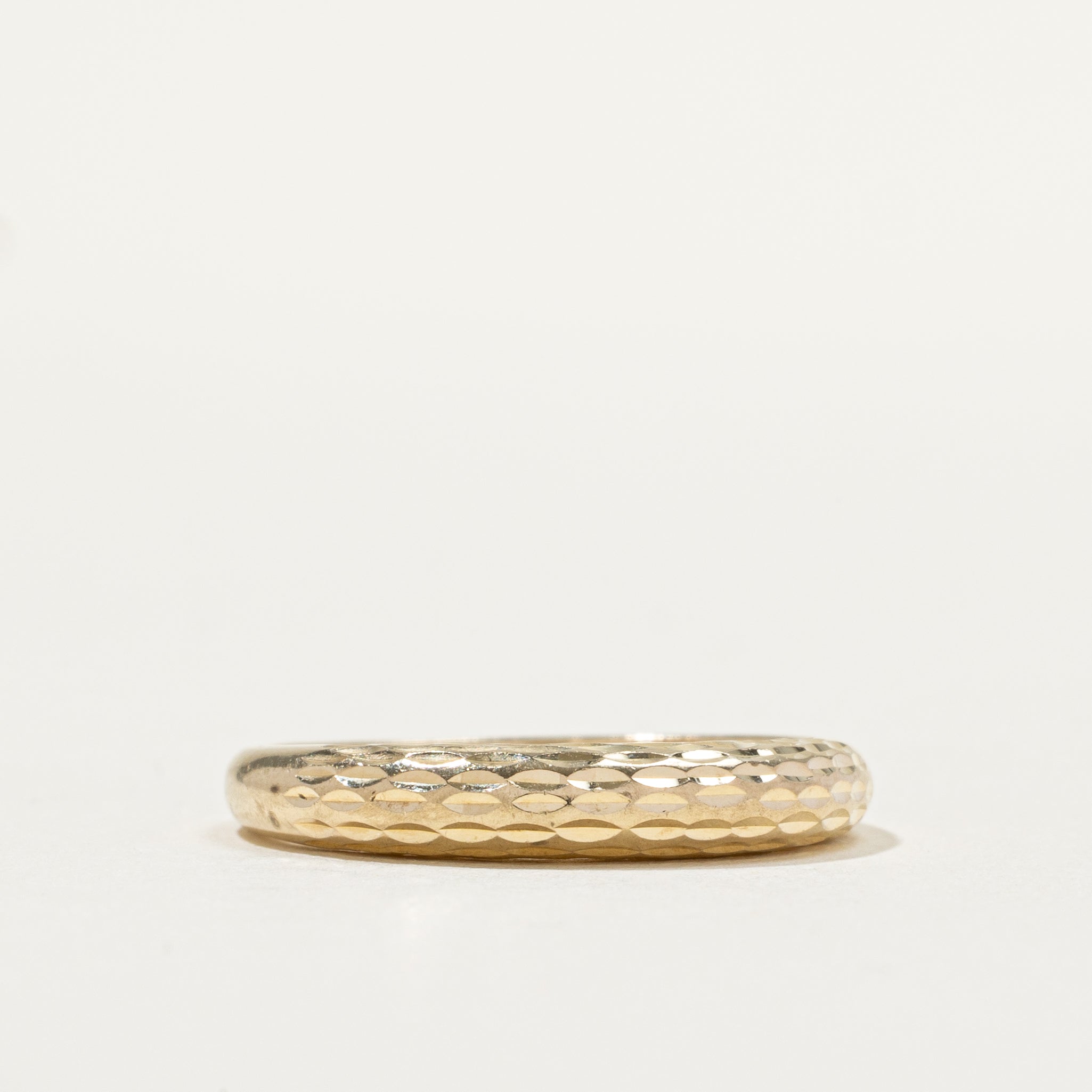 10k Yellow Gold Textured Thin Dome Ring | SZ 6.25
