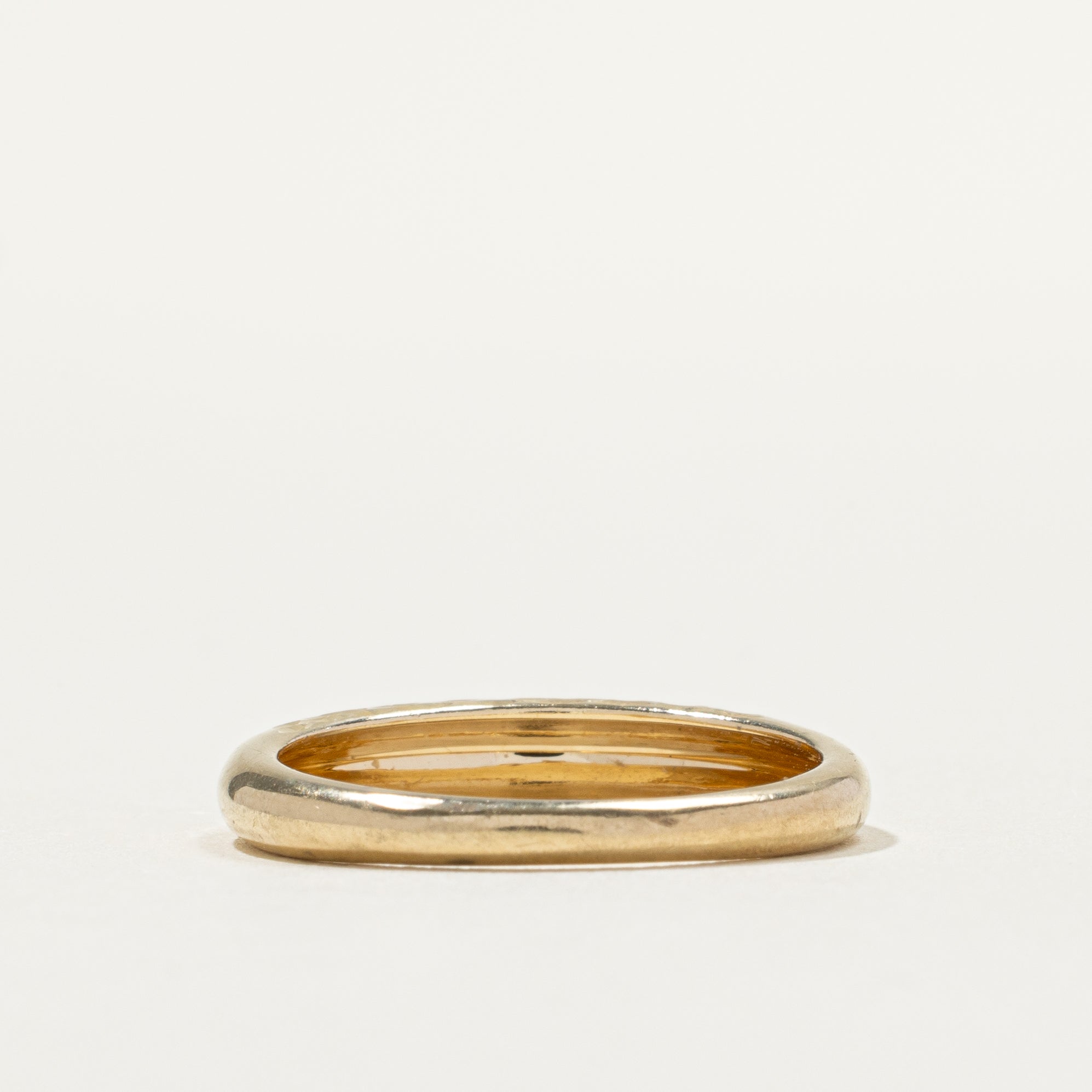 10k Yellow Gold Textured Thin Dome Ring | SZ 6.25