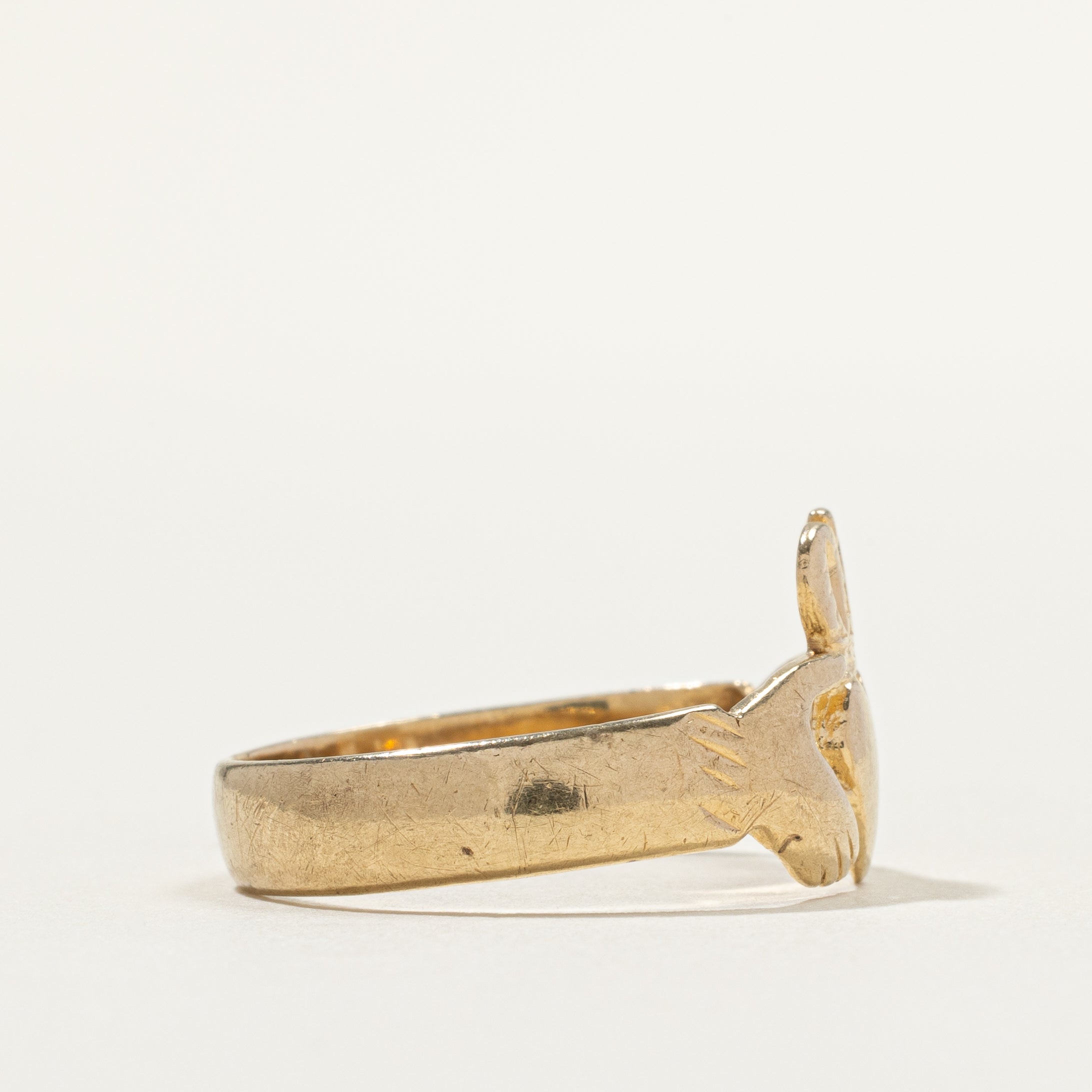 10k Yellow Gold Claddagh Ring | SZ 9.75