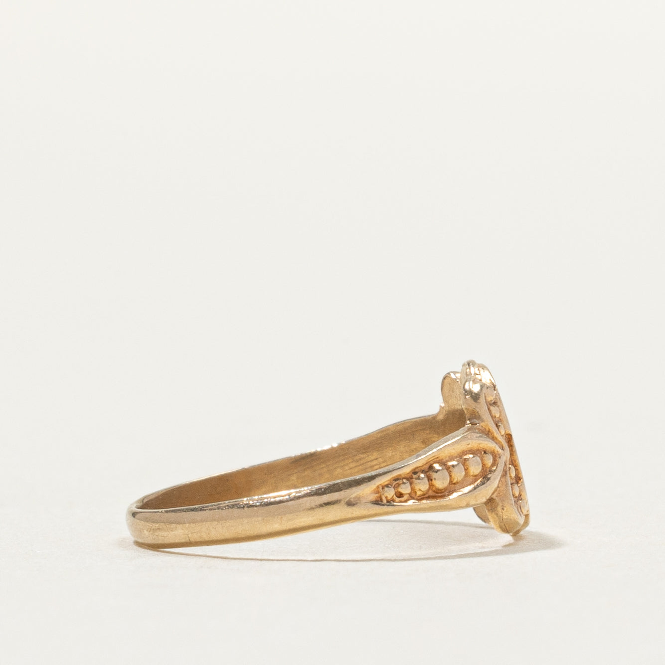 10k Yellow Gold "S" Initial Baby Signet Ring | SZ 1