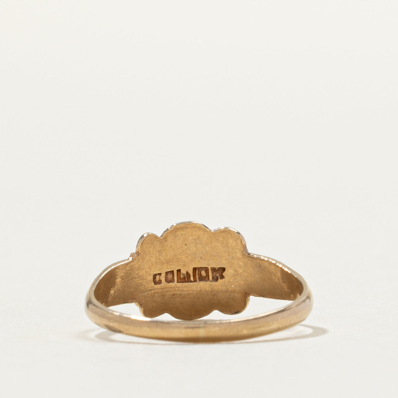 10k Yellow Gold "S" Initial Baby Signet Ring | SZ 1