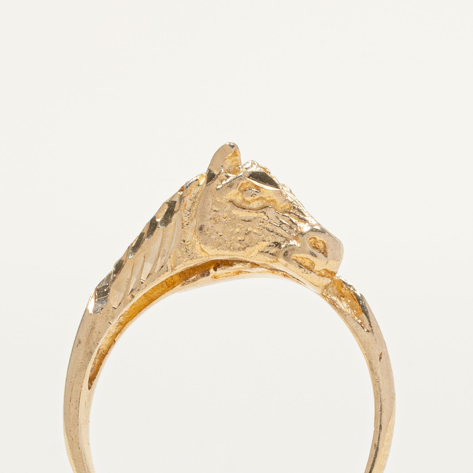 10k Yellow Gold Horse Ring | SZ 4.25