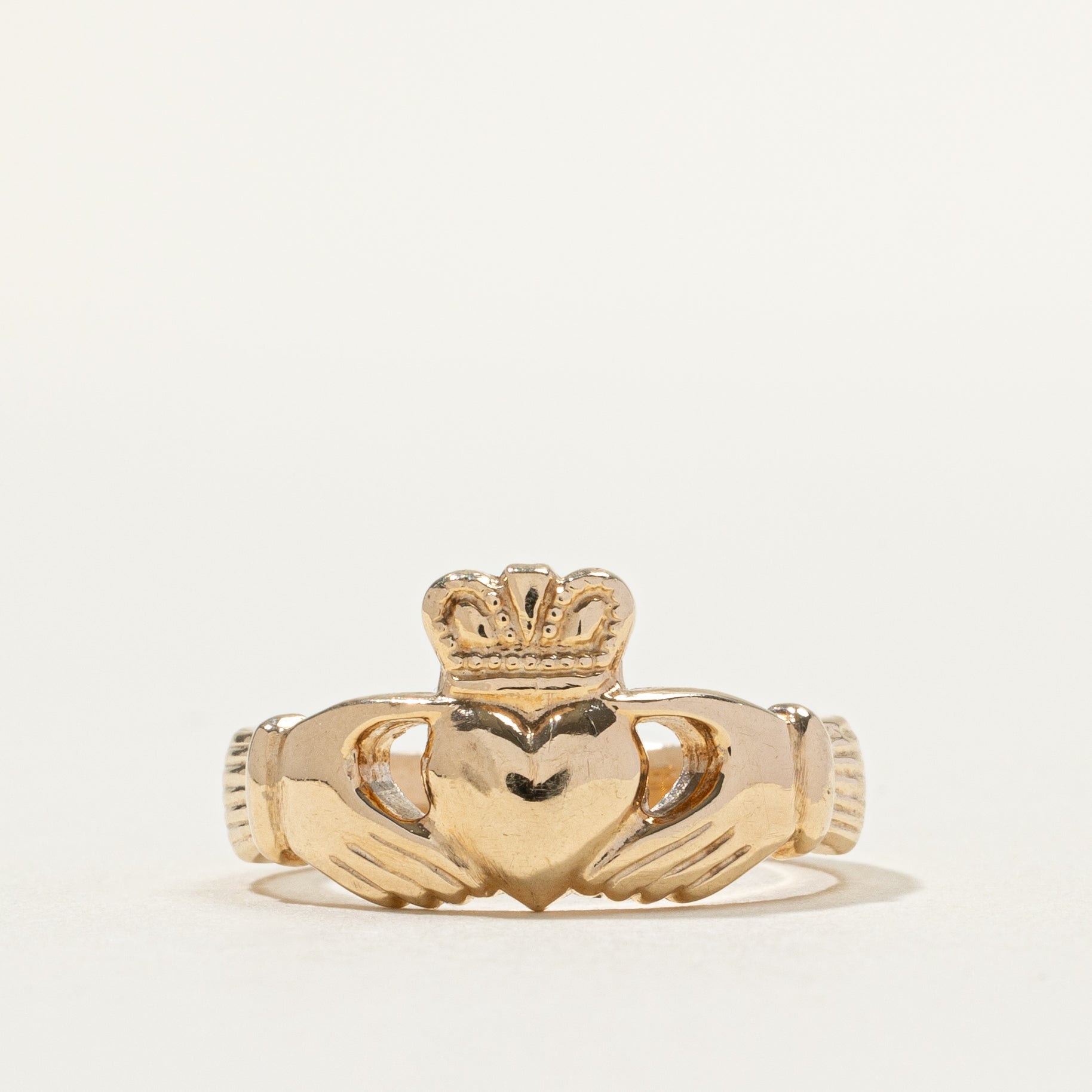 10k Yellow Gold Claddagh Ring | SZ 5