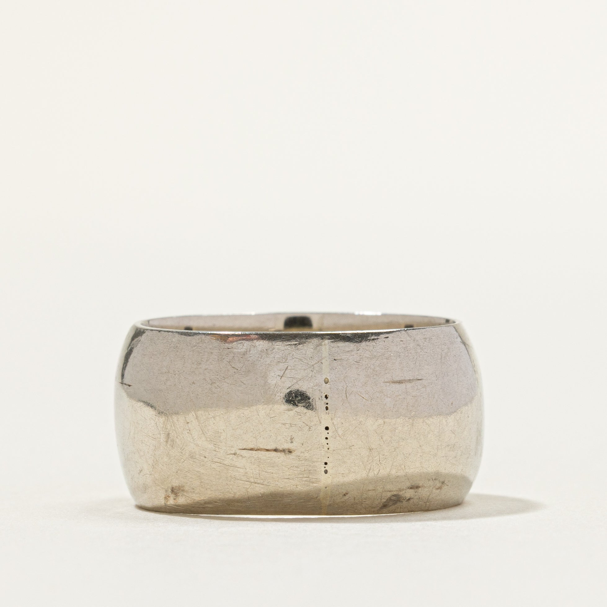 10k White Gold Cigar Band | 10mm | SZ 6.75