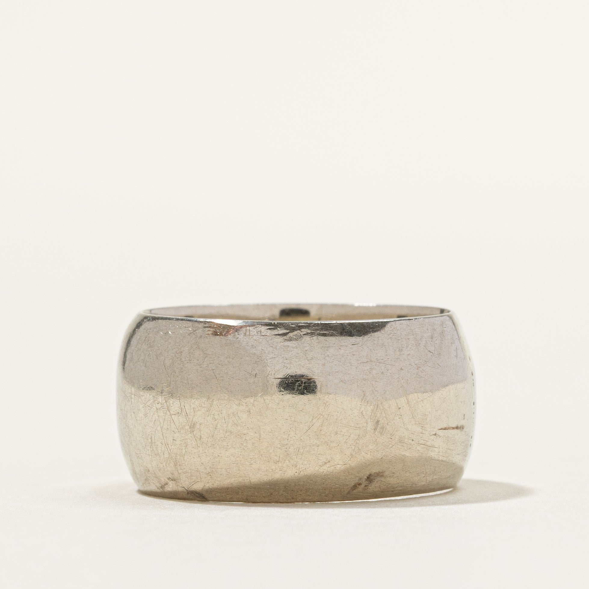 10k White Gold Cigar Band | 10mm | SZ 6.75