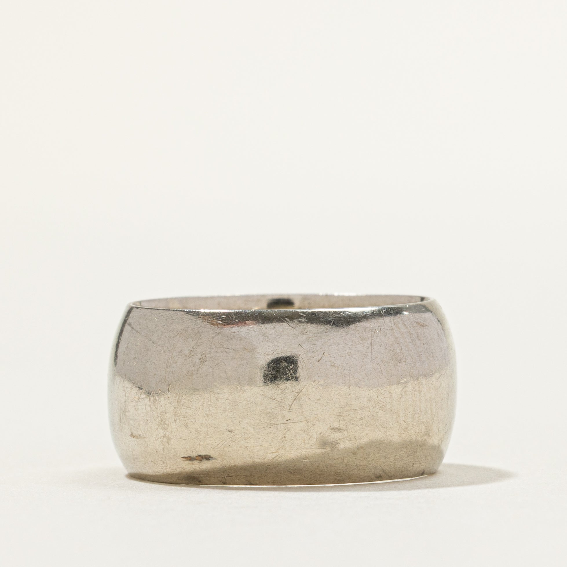 10k White Gold Cigar Band | 10mm | SZ 6.75