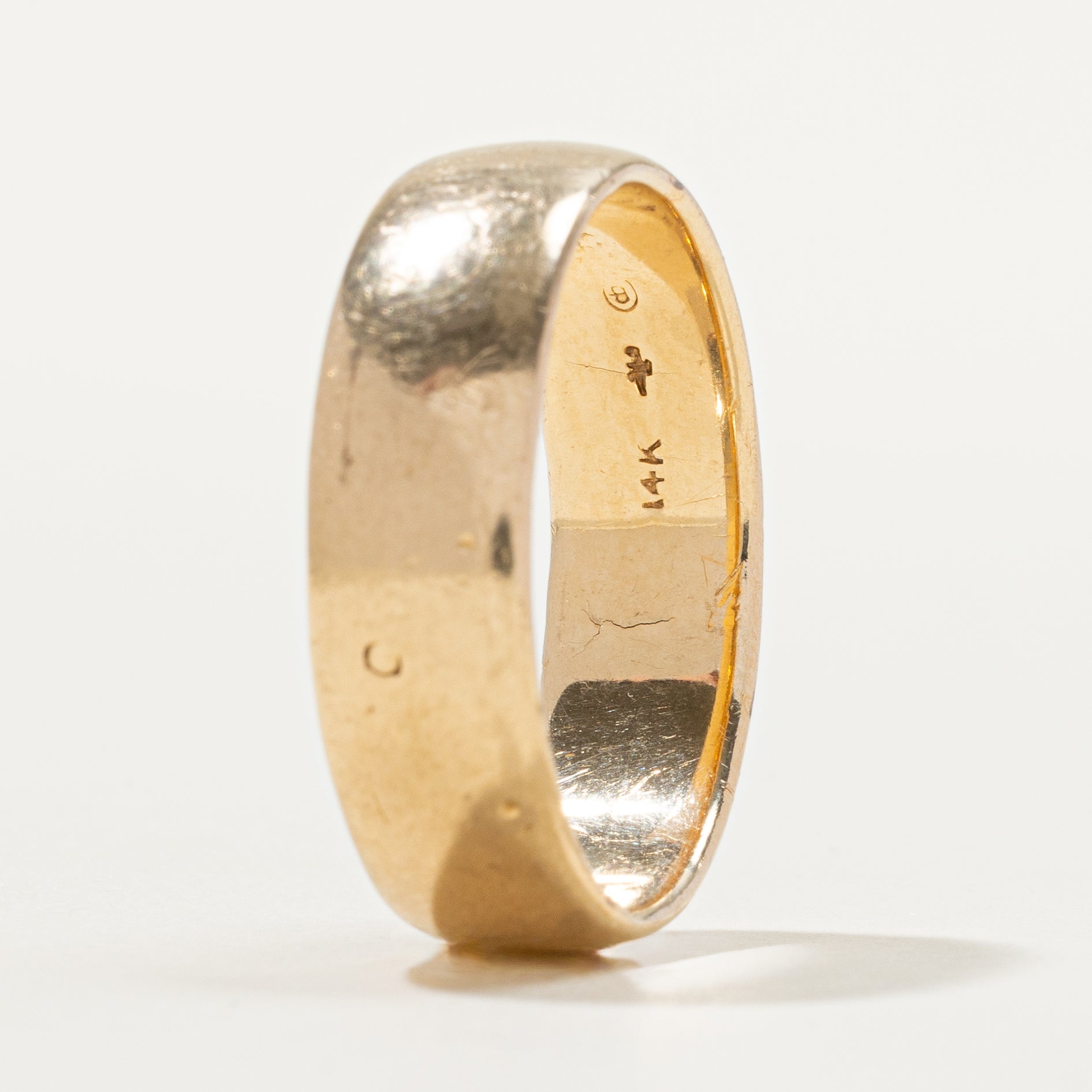 Alliance vintage canadienne en or jaune 14 carats | 7 mm | Taille 11