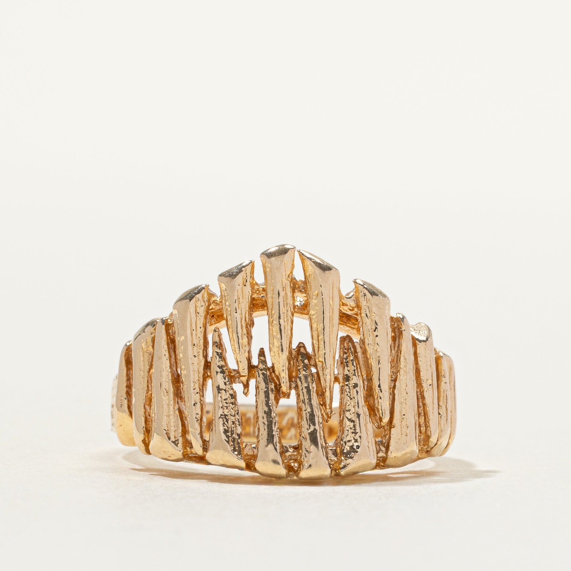 14k Yellow Gold Textured Ring | SZ 6.5