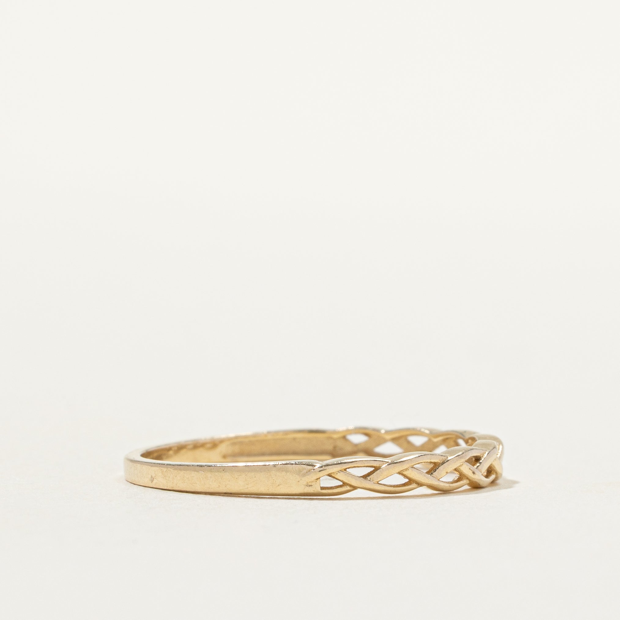 Alliance tressée en or jaune 14 carats | Taille 9