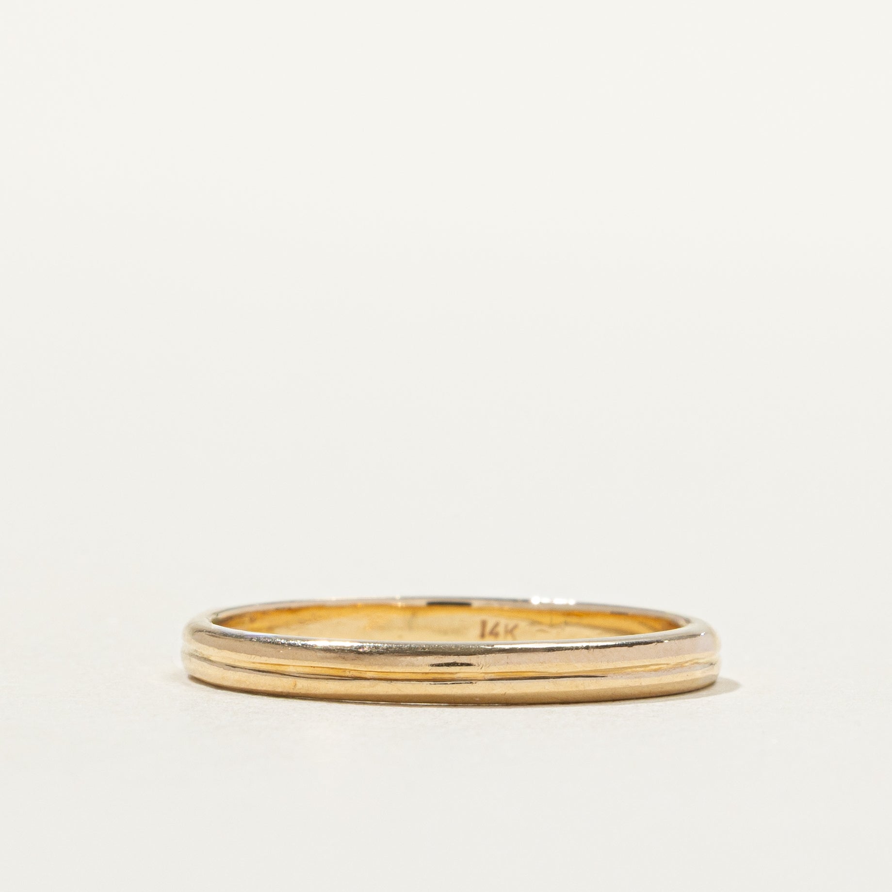 14k Yellow Gold Thin Grooved Band | 2.17mm | SZ 5.75