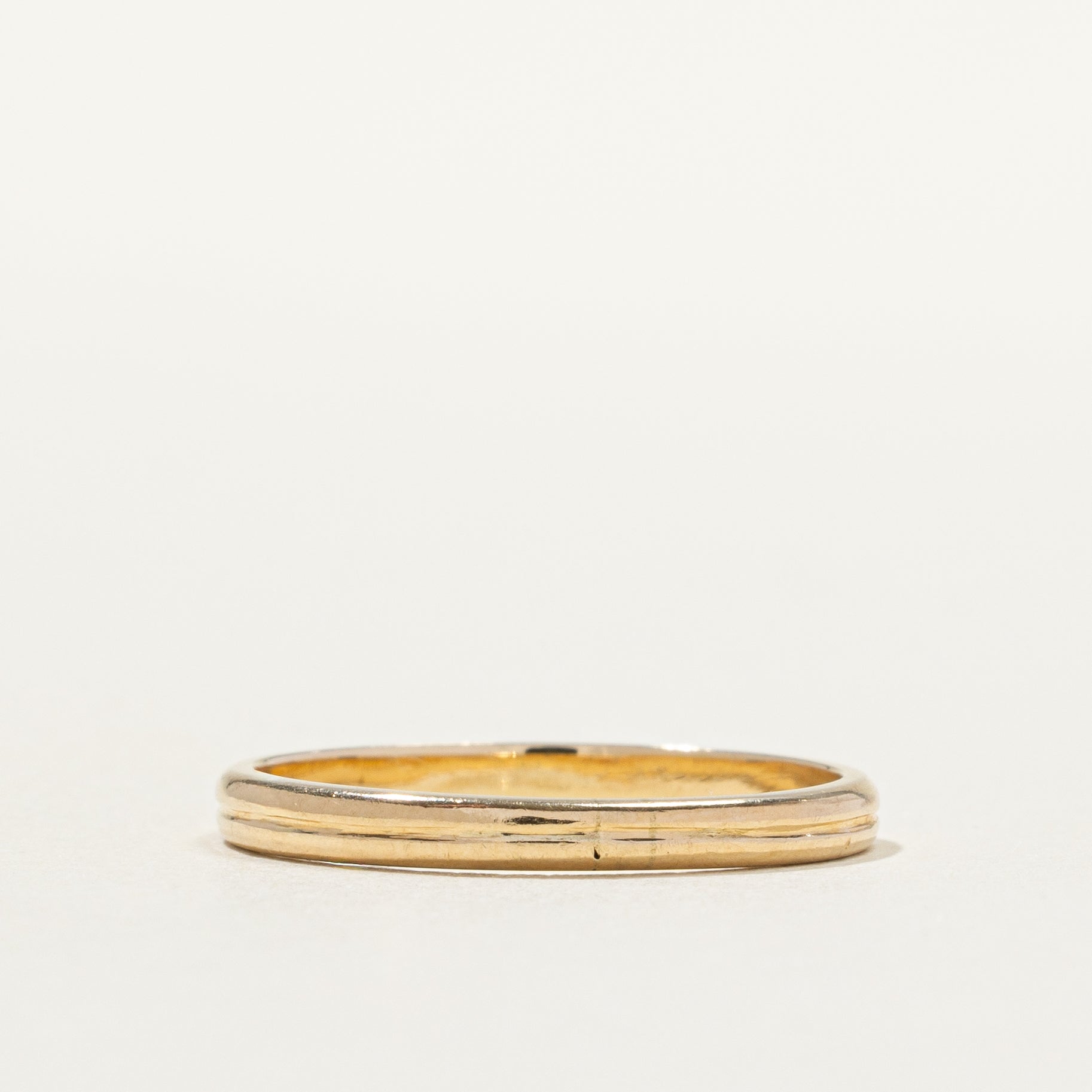 14k Yellow Gold Thin Grooved Band | 2.17mm | SZ 5.75