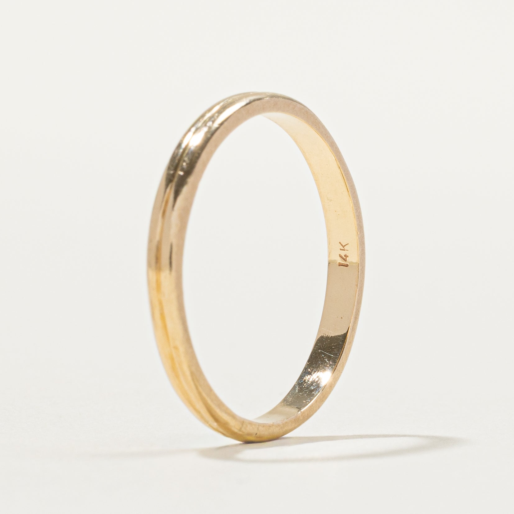 Alliance fine rainurée en or jaune 14 carats | 2,17 mm | Taille 5,75