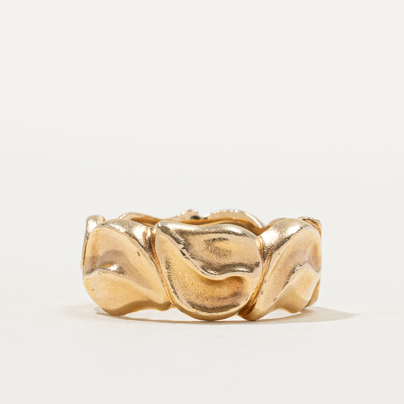 14k Yellow Gold Textured Ring | SZ 5.25
