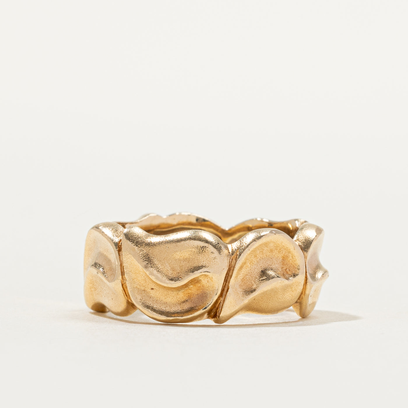 14k Yellow Gold Textured Ring | SZ 5.25
