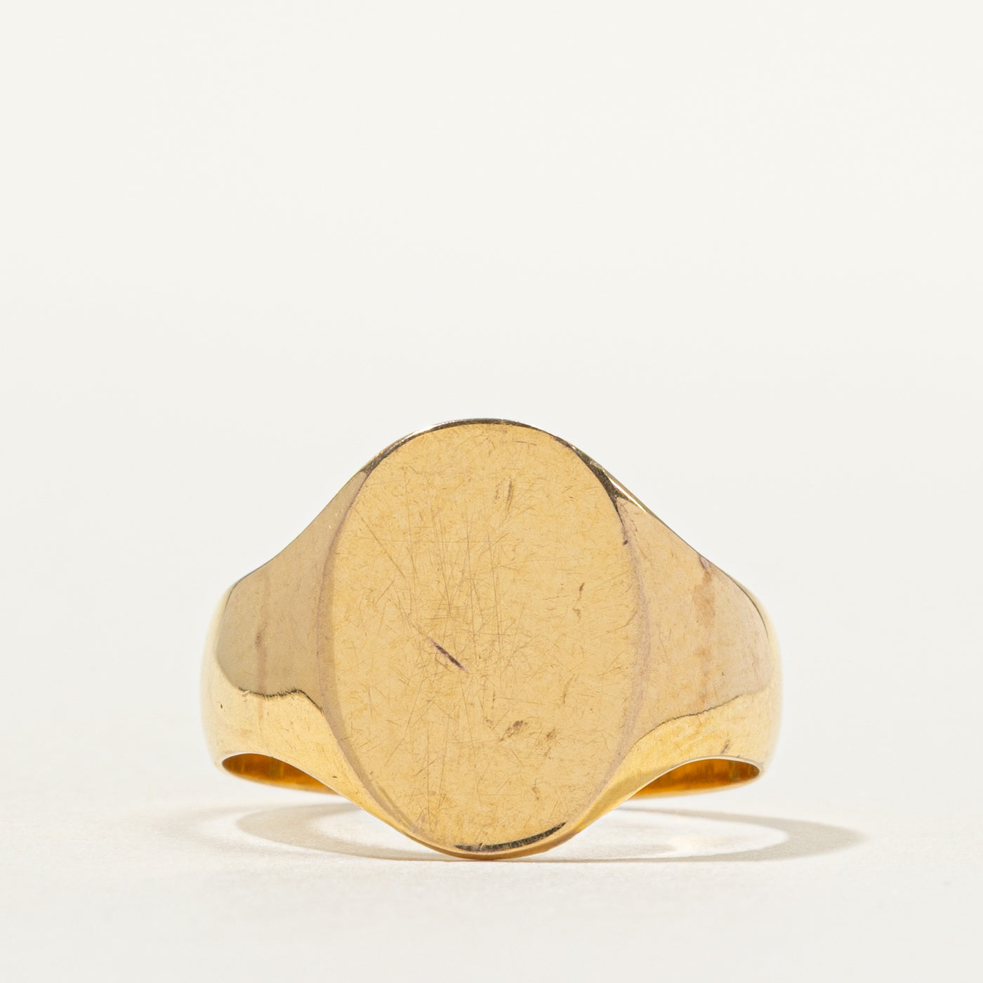 18k Yellow Gold Oval Signet Ring | SZ 5.5