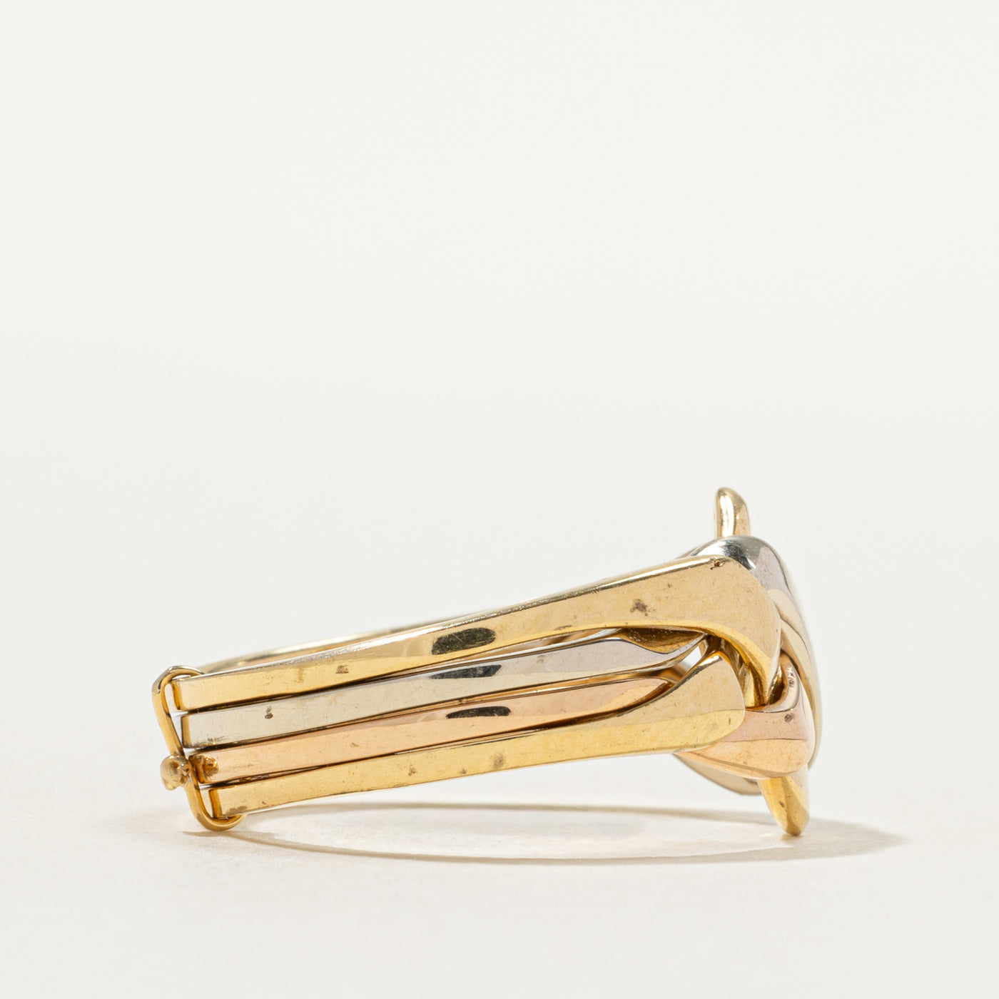 18k Tri Tone Gold Puzzle Ring | SZ 7