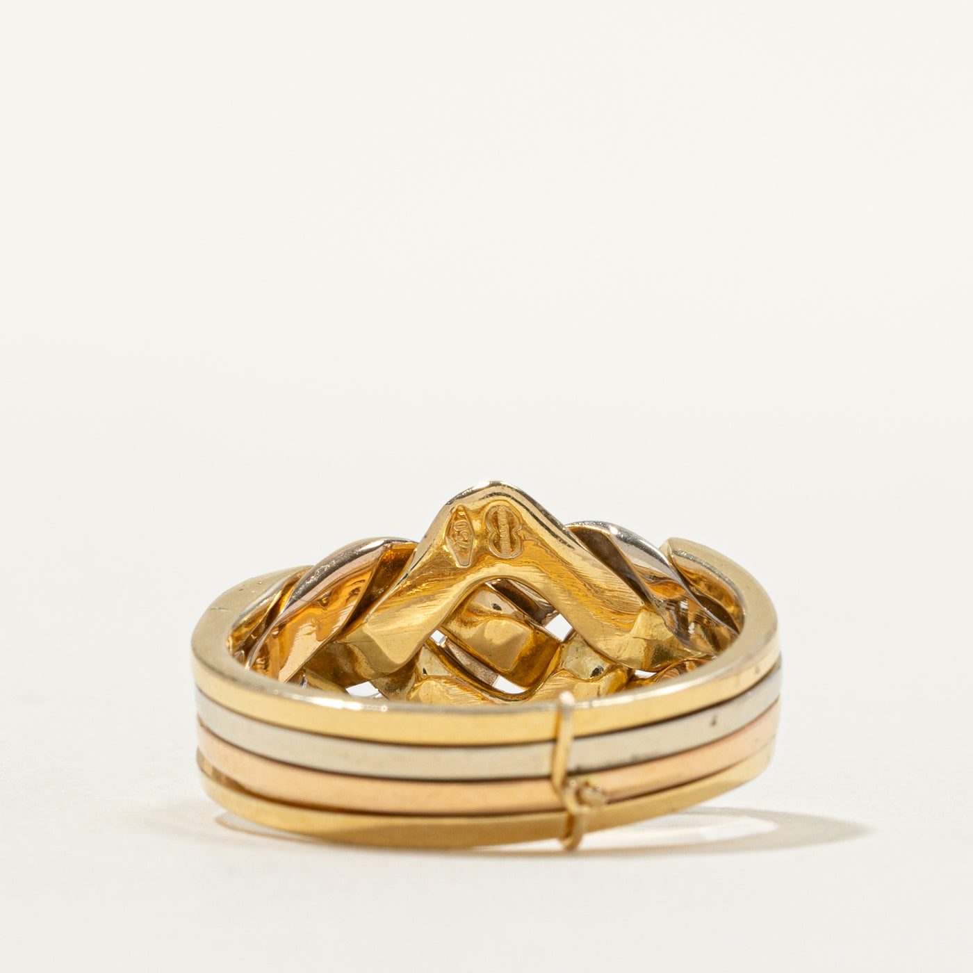 18k Tri Tone Gold Puzzle Ring | SZ 7