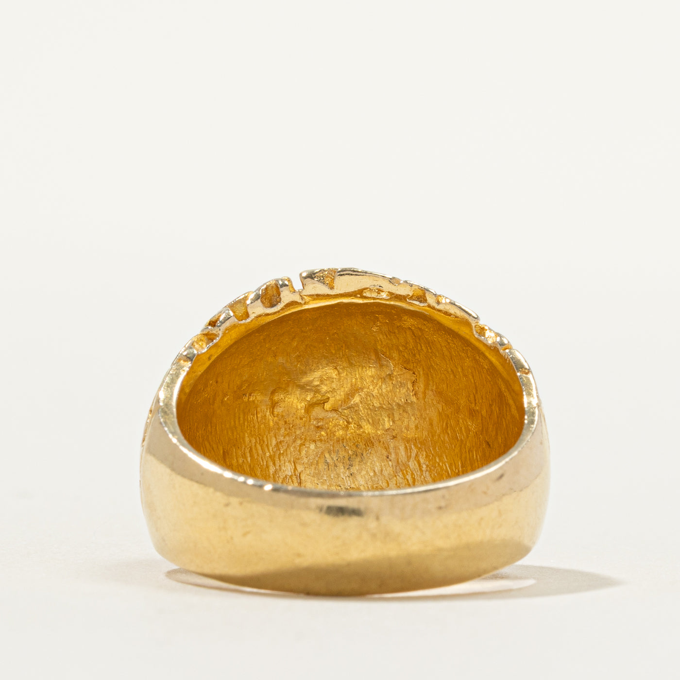 18k Yellow Gold Textured Dome Ring | SZ 7.5
