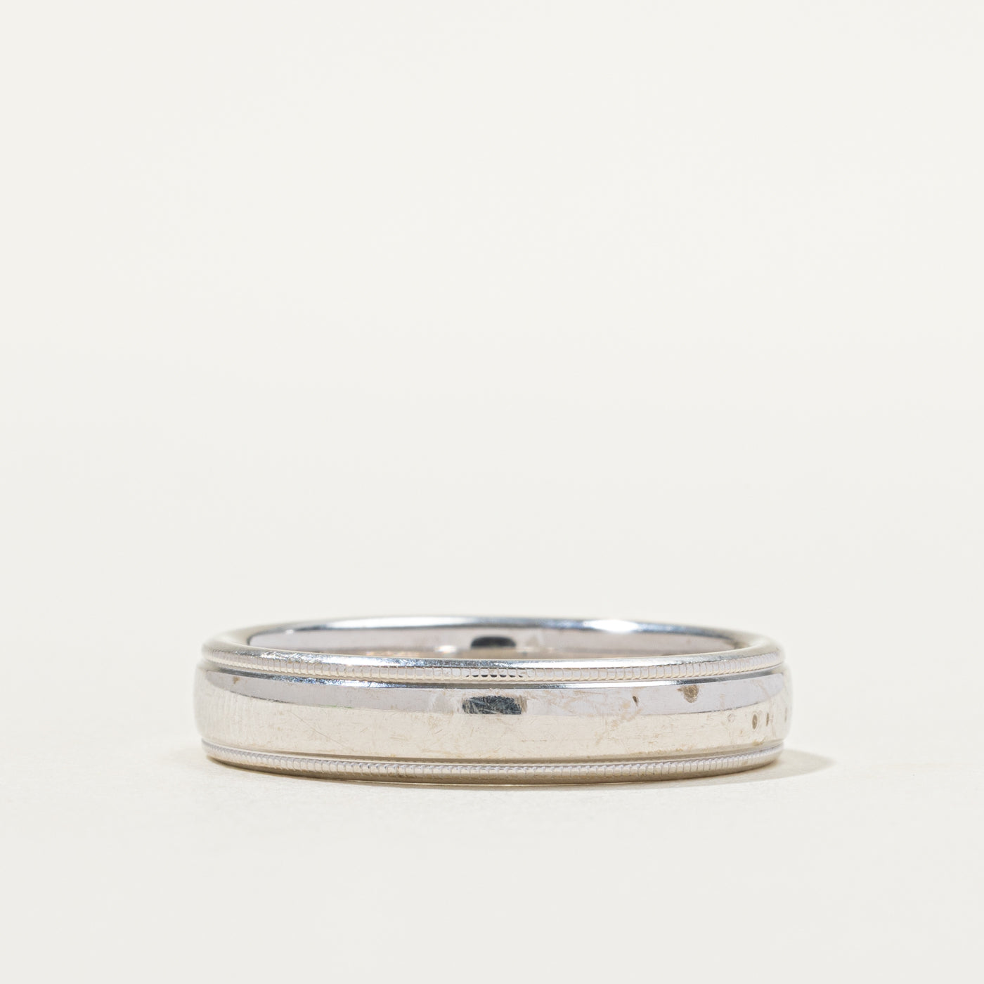 18k White Gold Milgrain Band | 4.97mm | SZ 10.75
