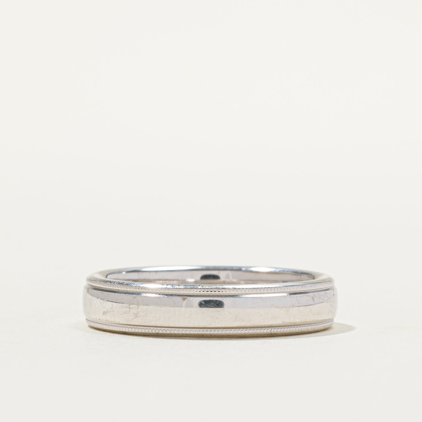 18k White Gold Milgrain Band | 4.97mm | SZ 10.75