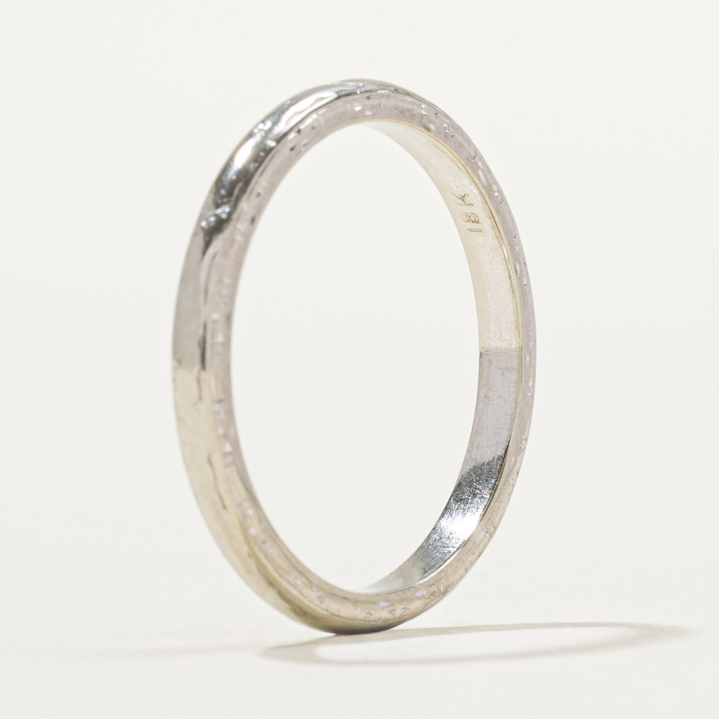 18k White Gold Textured Band | 2.09mm | SZ 6.5