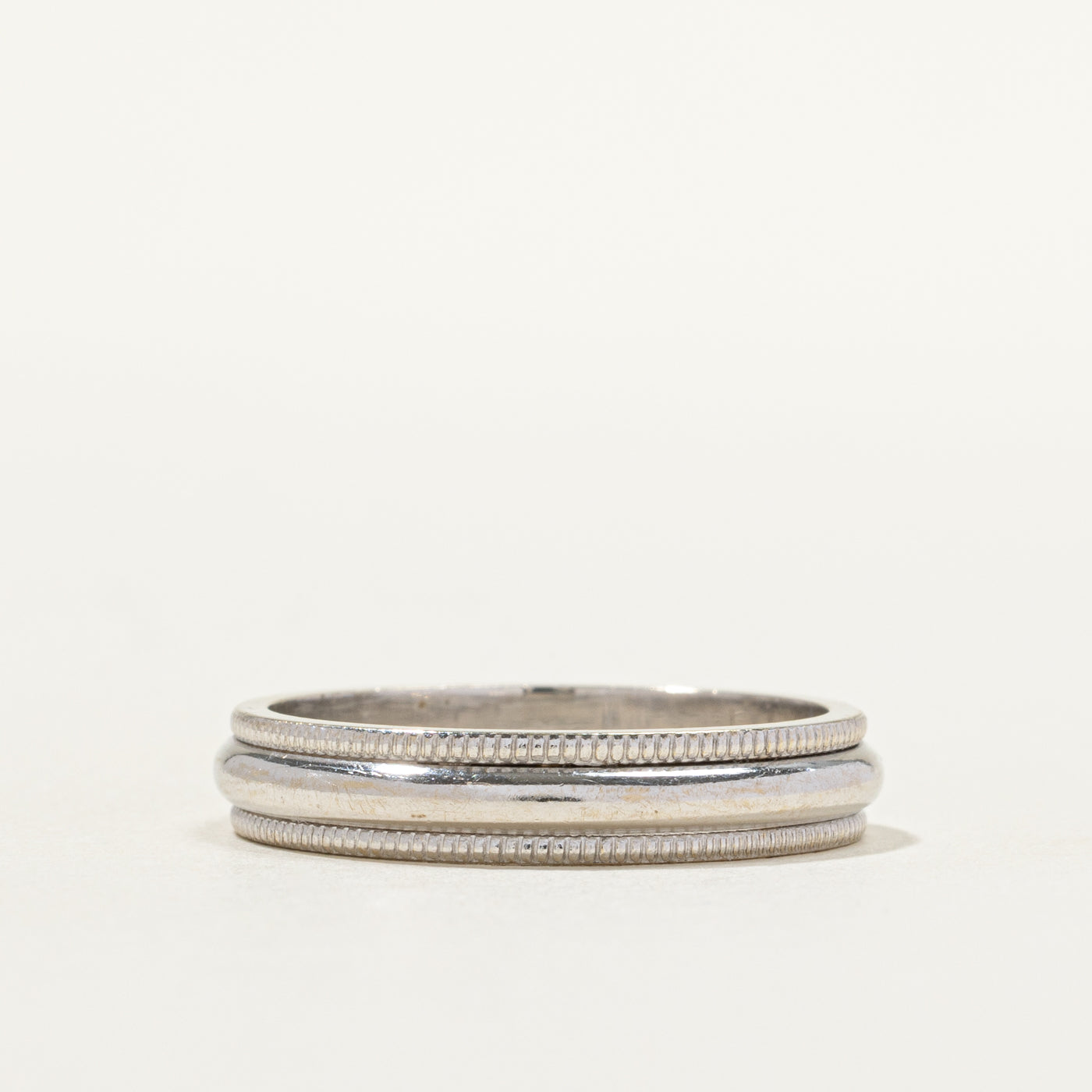 18k White Gold Milgrain Band | 4.23mm | SZ 8.75