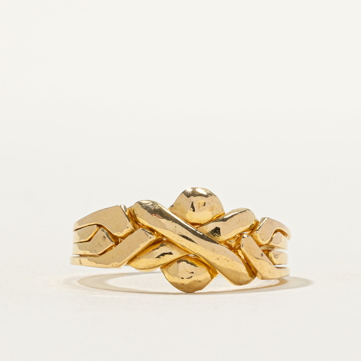 Bague puzzle en or jaune 18 carats | Taille 8,5