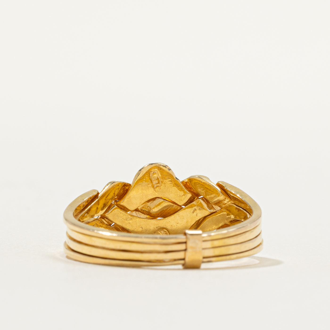 Bague puzzle en or jaune 18 carats | Taille 8,5