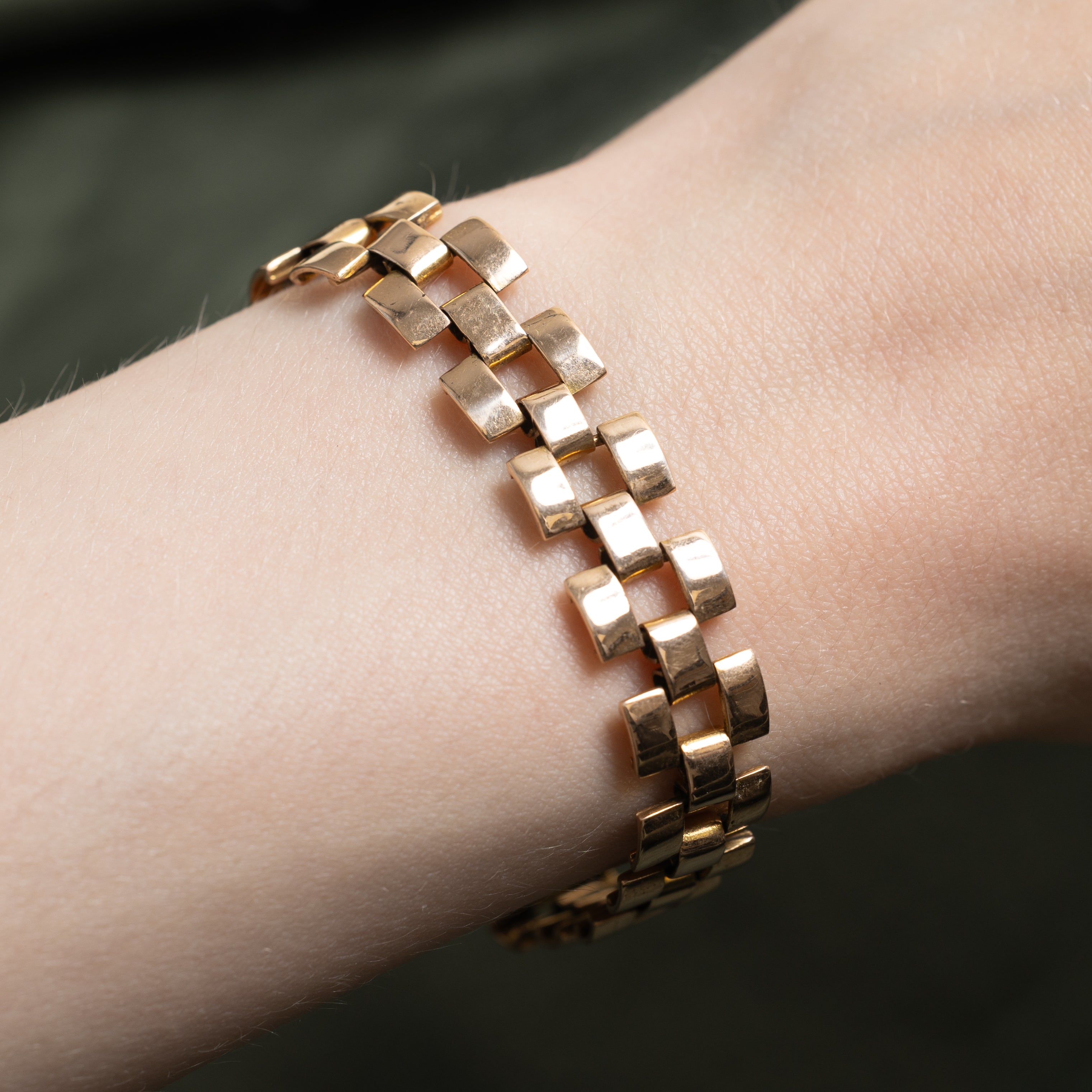 12k Yellow Gold Panther Link Bracelet | 6.5"