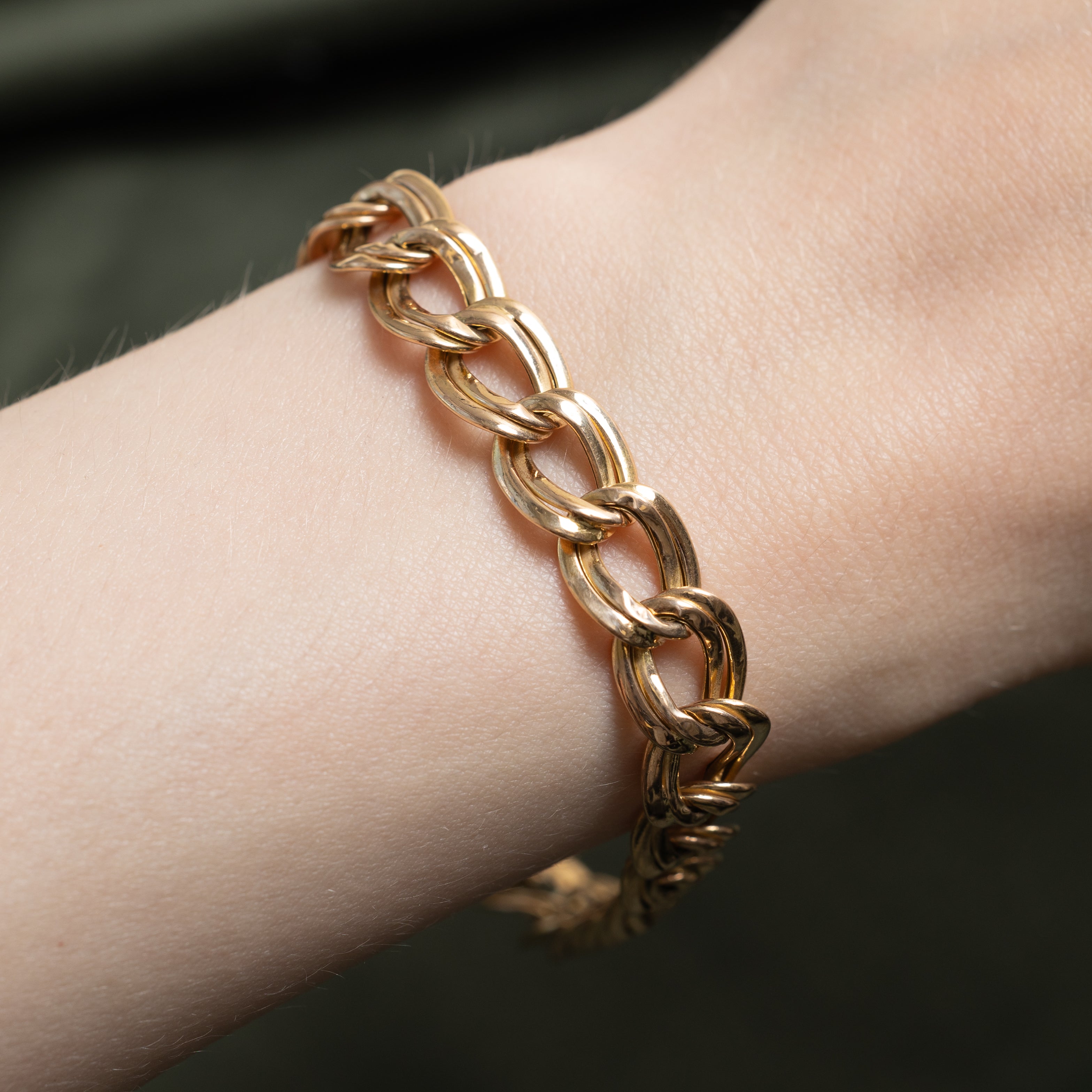14k Yellow Gold Double Link Chain Bracelet | 7.5"