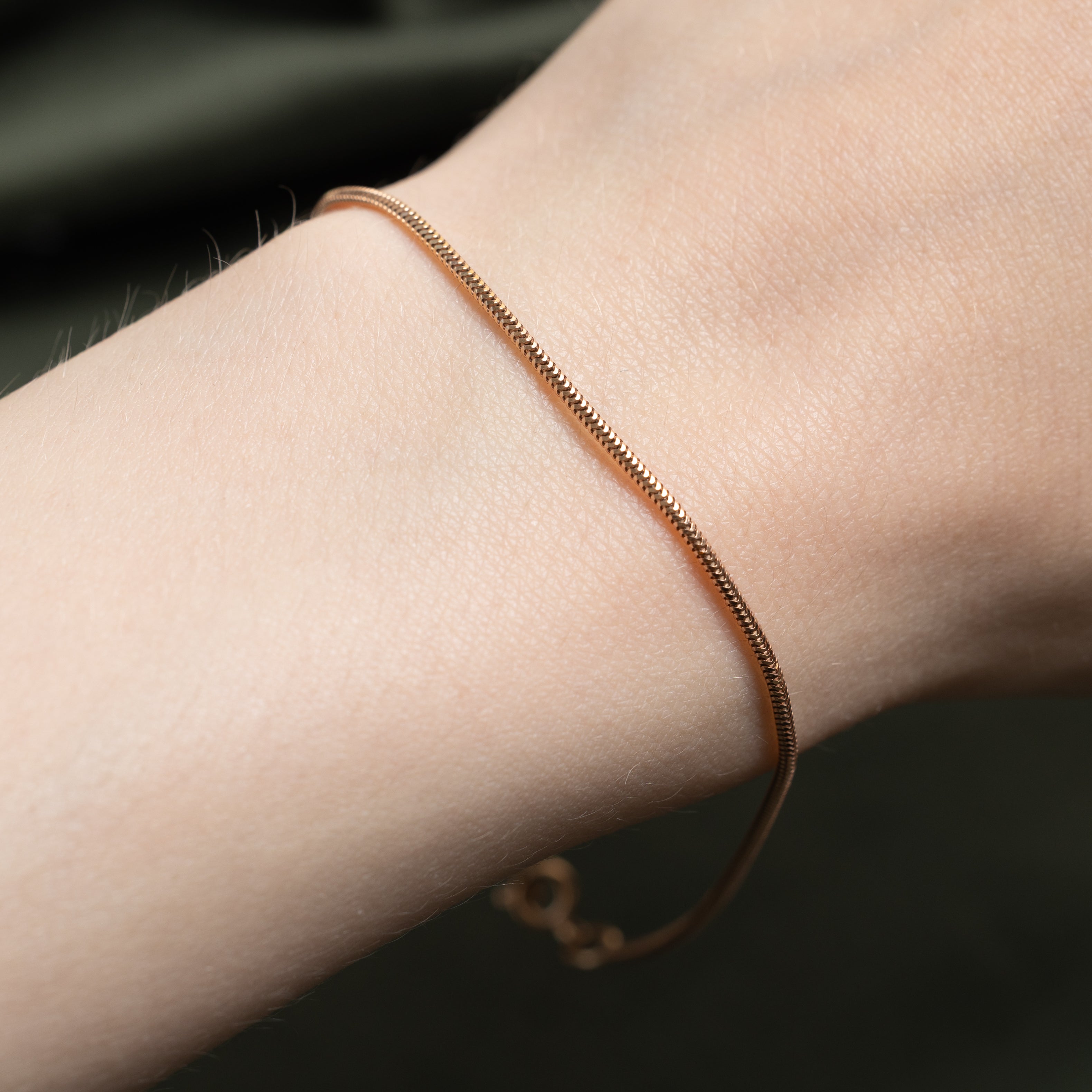 14k Rose Gold Snake Chain Bracelet | 8.5"