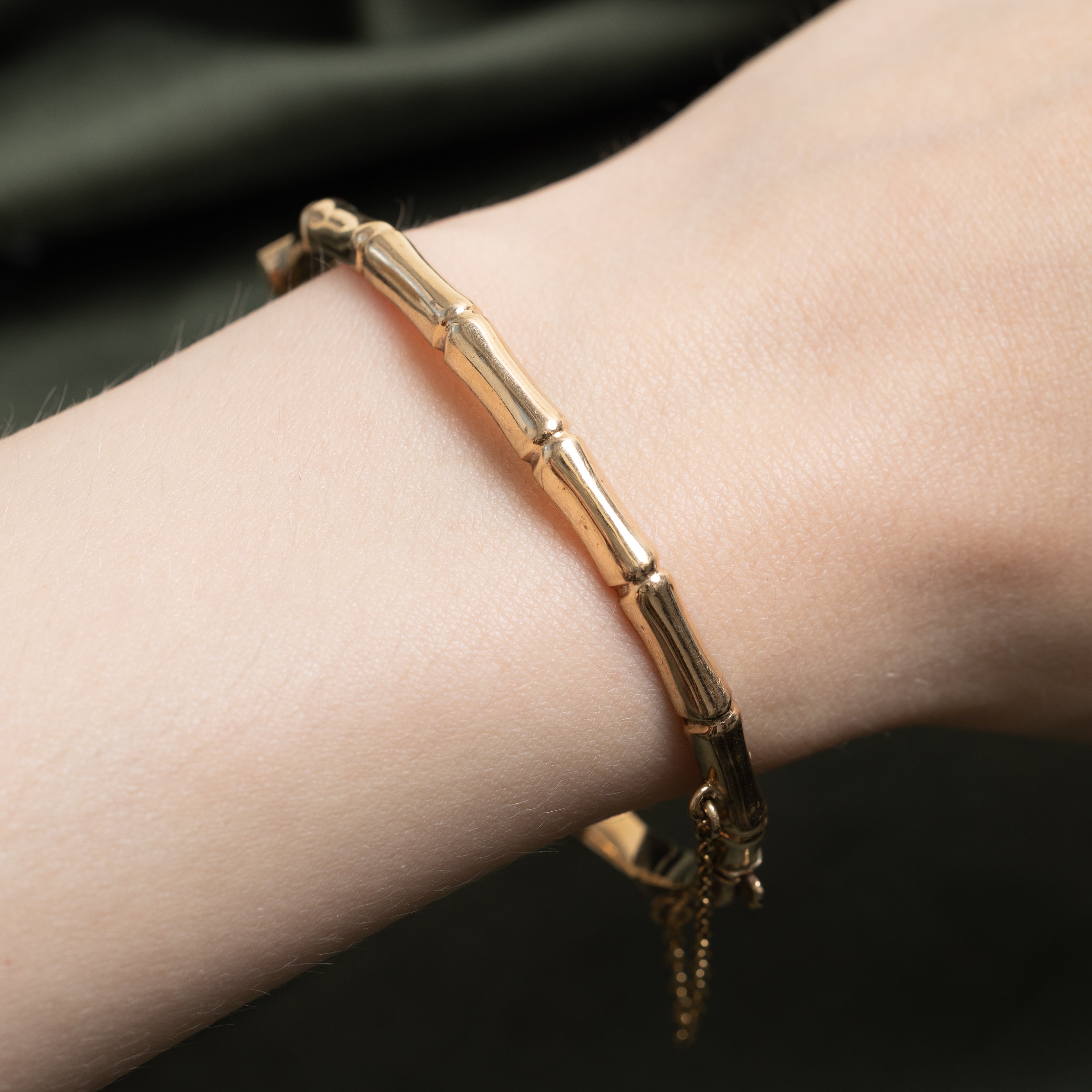 9k Yellow Gold Segmented Bangle | 6"