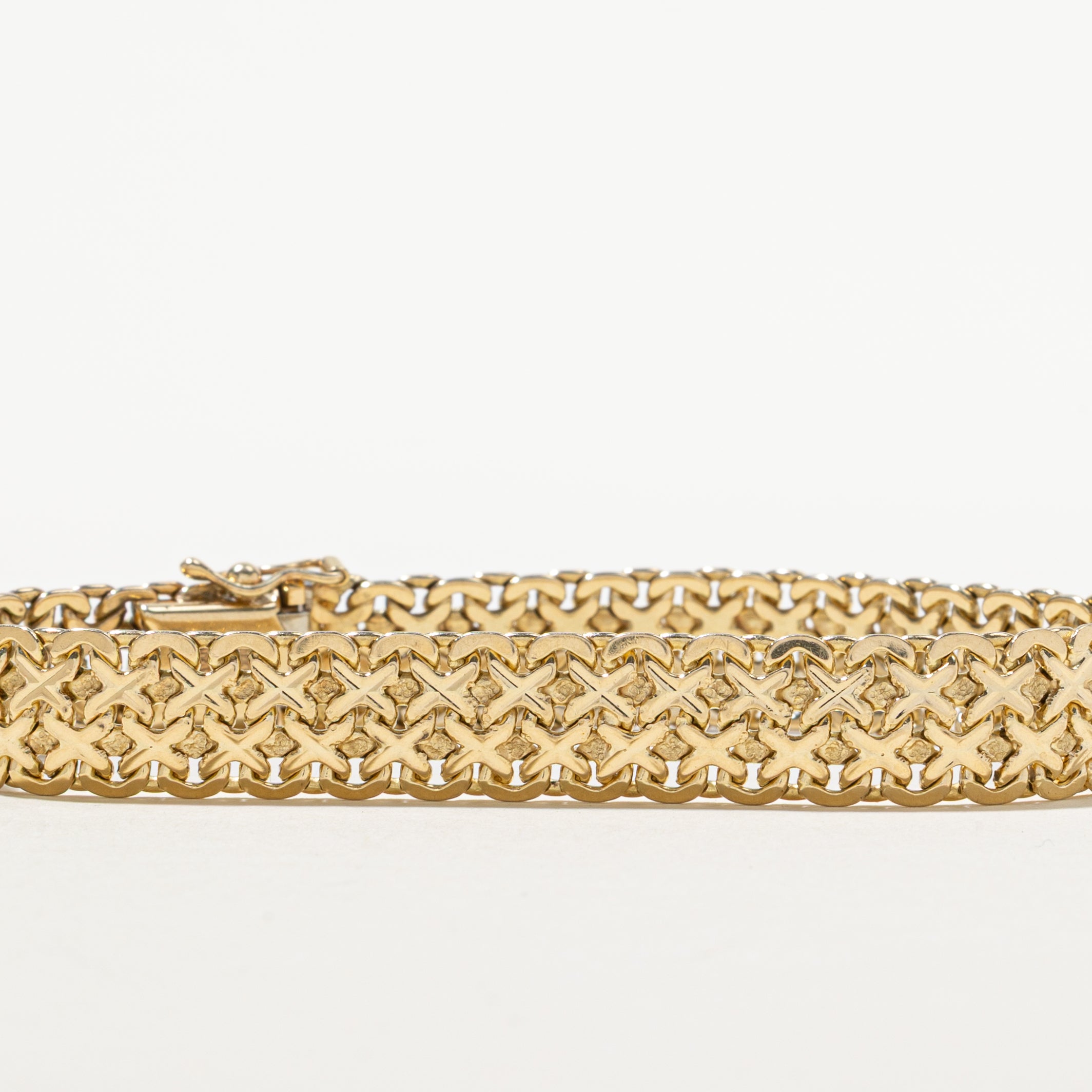 14k Yellow Gold Modified Bismarck Chain Bracelet | 7"
