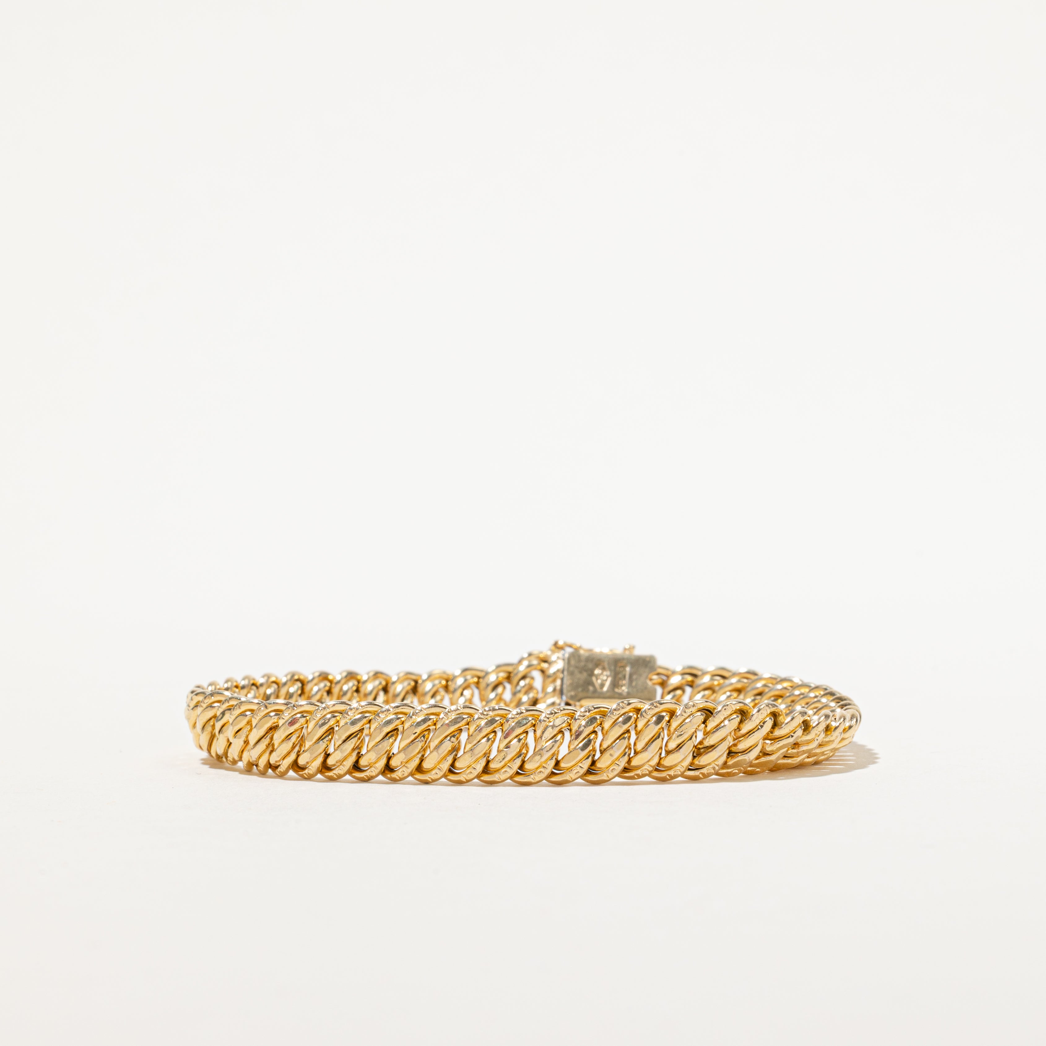 18k Yellow Gold Fancy Double Link Bracelet | 7"