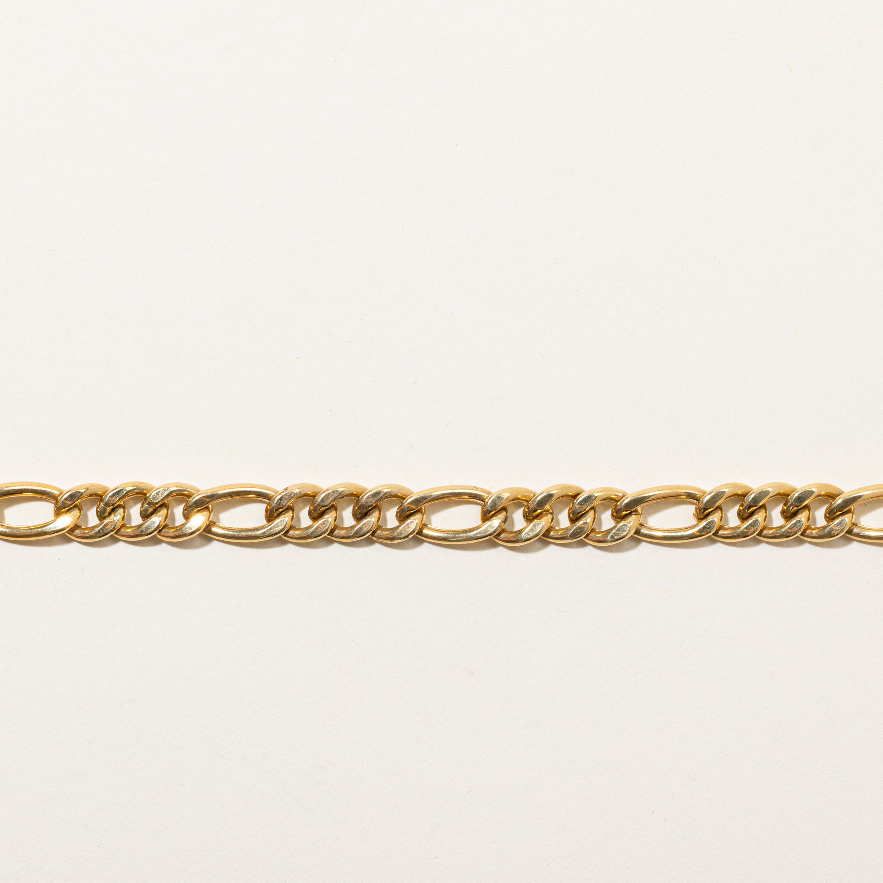 18k Yellow Gold Figaro Chain Bracelet | 7.5"