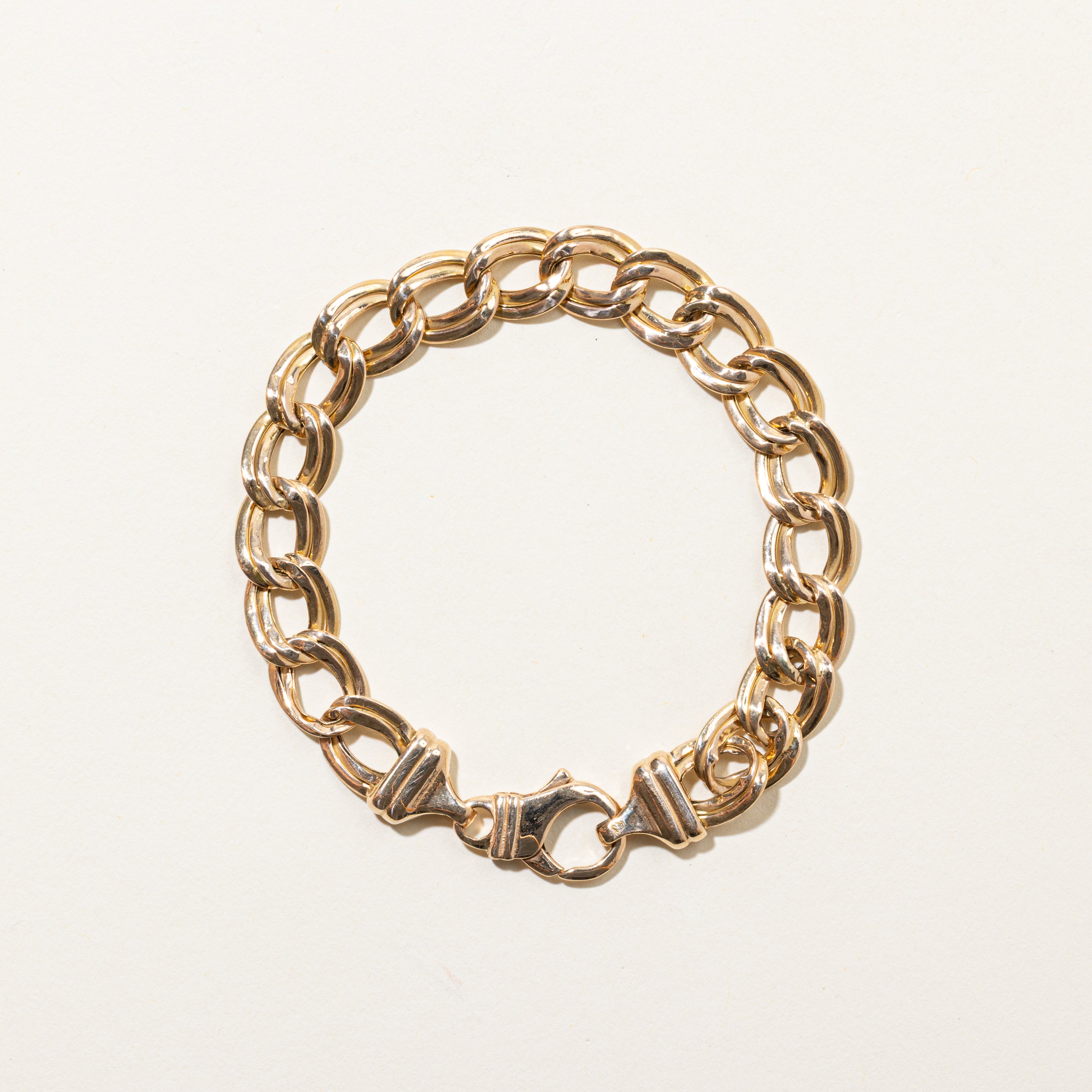 14k Yellow Gold Double Link Chain Bracelet | 7.5"