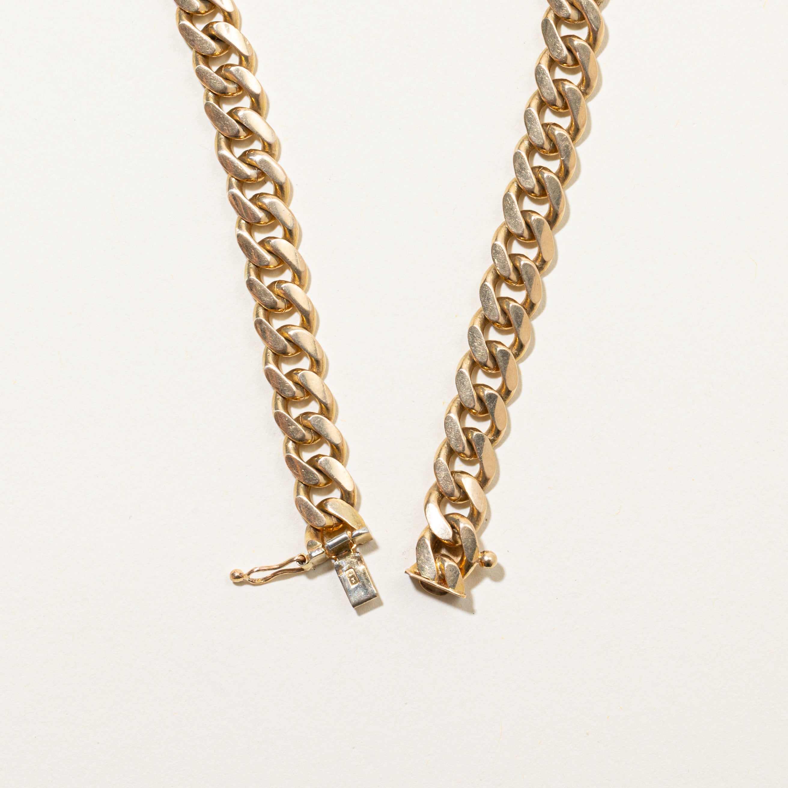 Italian 14k Yellow Gold Curb Link Chain Bracelet | 8"