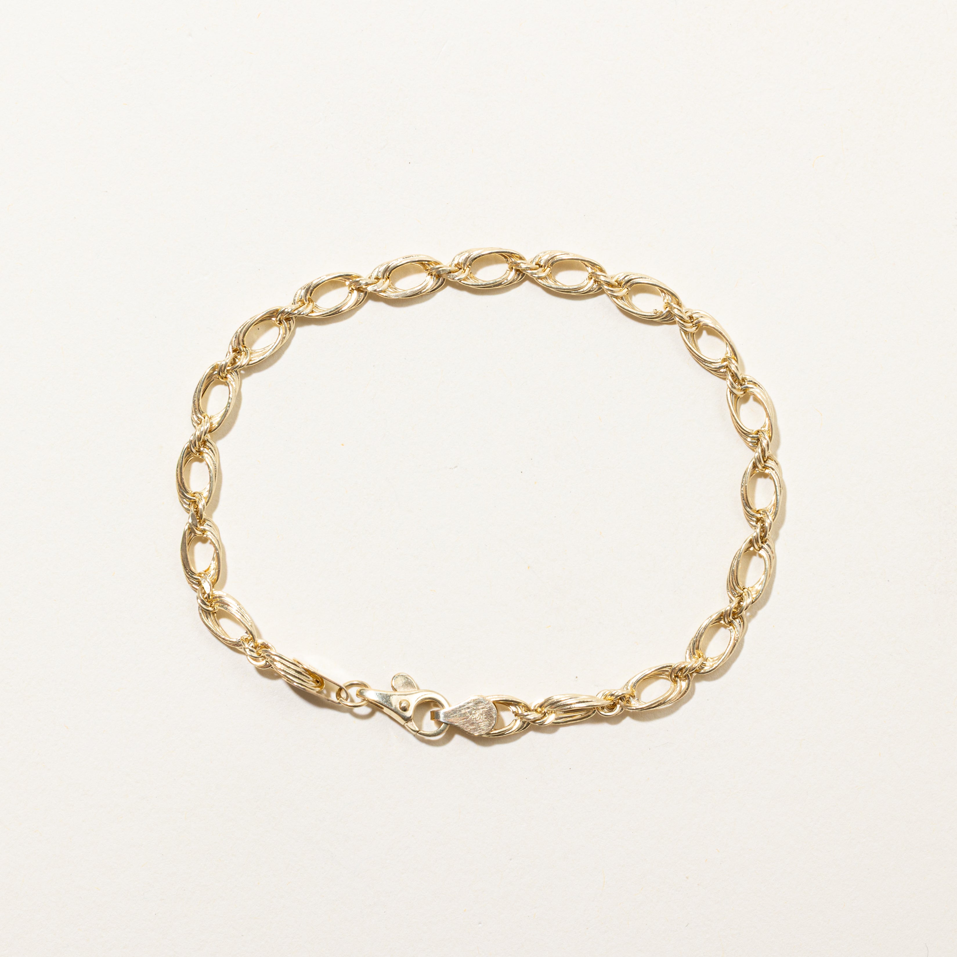 14k Yellow Gold Modified Prince of Wales Chain Bracelet | 8"