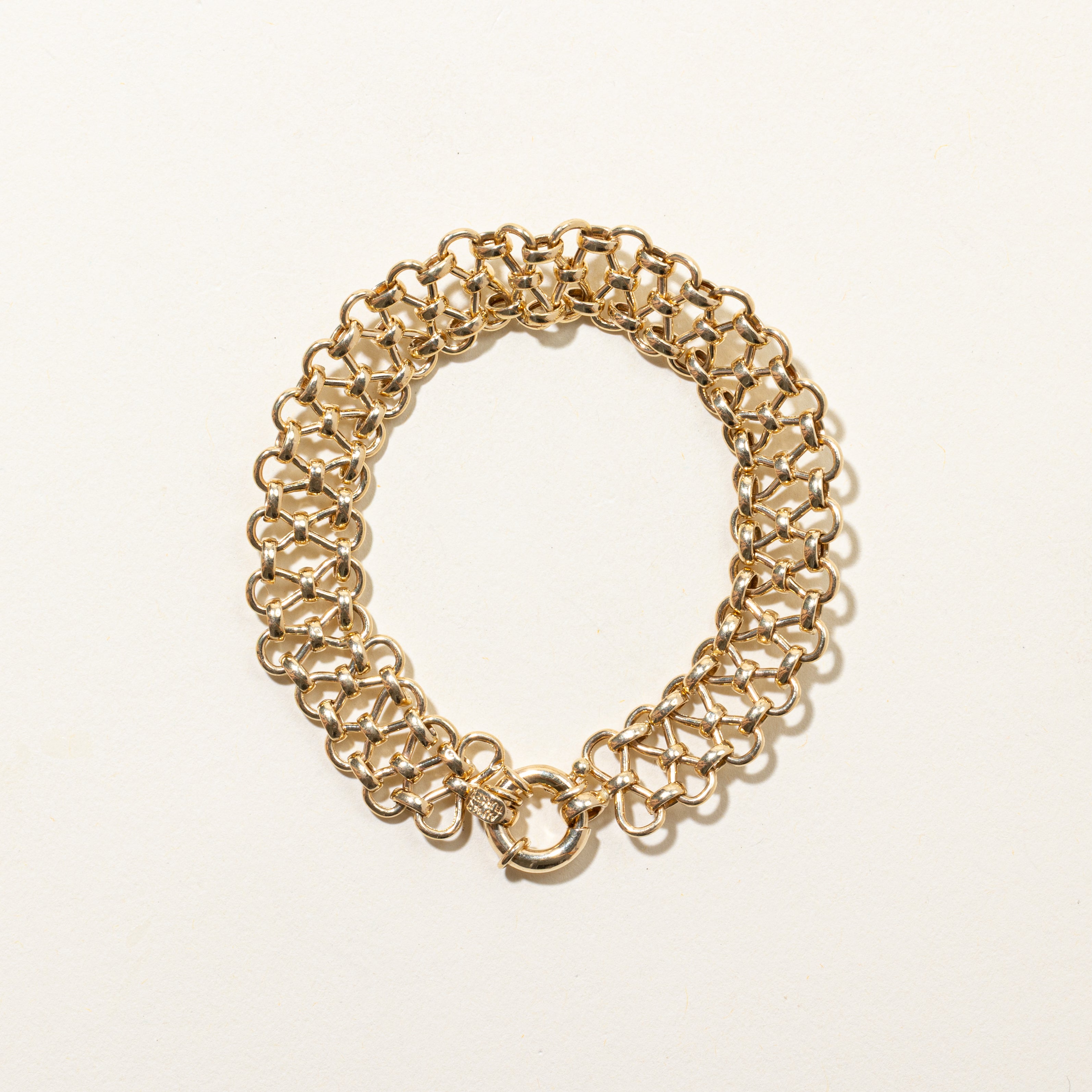 Turkish 14k Yellow Gold Infinity Link Bracelet | 7.5"