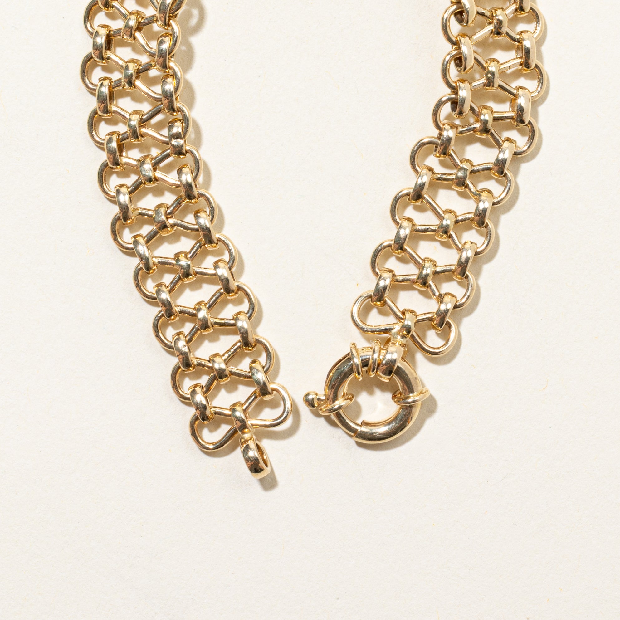 Turkish 14k Yellow Gold Infinity Link Bracelet | 7.5"
