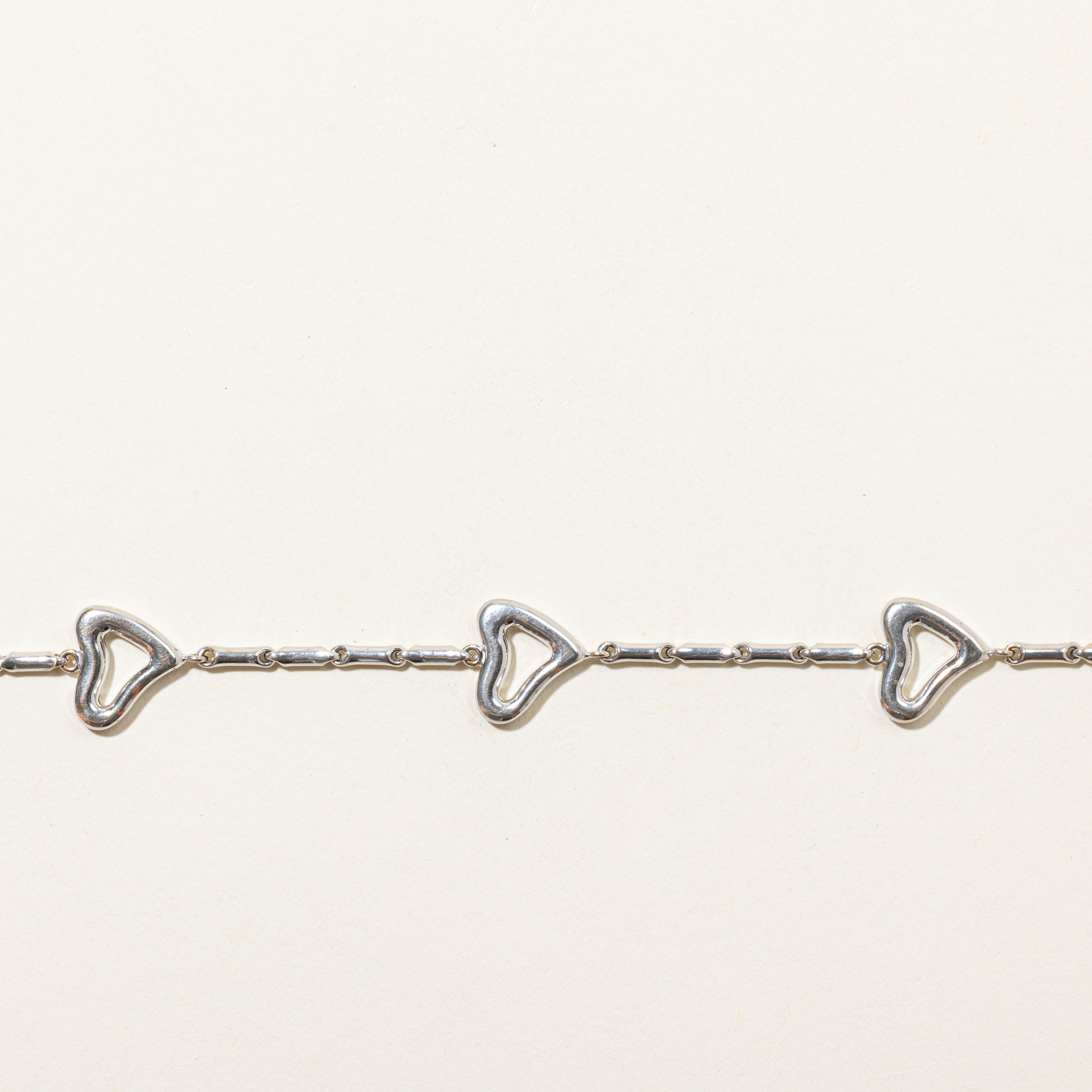 18k White Gold Heart Satellite Bracelet | 7.75"